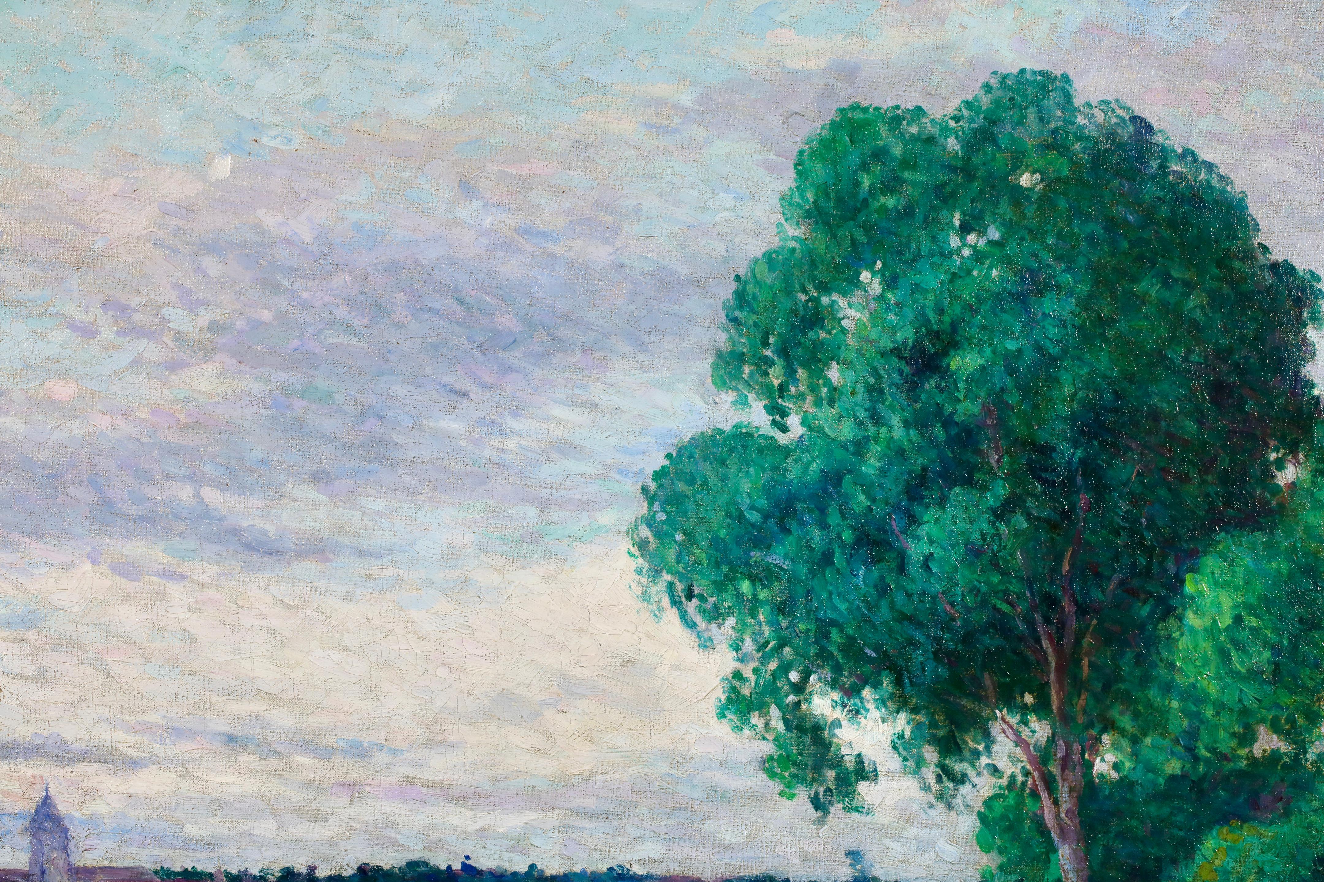 L'entree du village - Óleo impresionista Figuras en paisaje de Maximillien Luce en venta 4