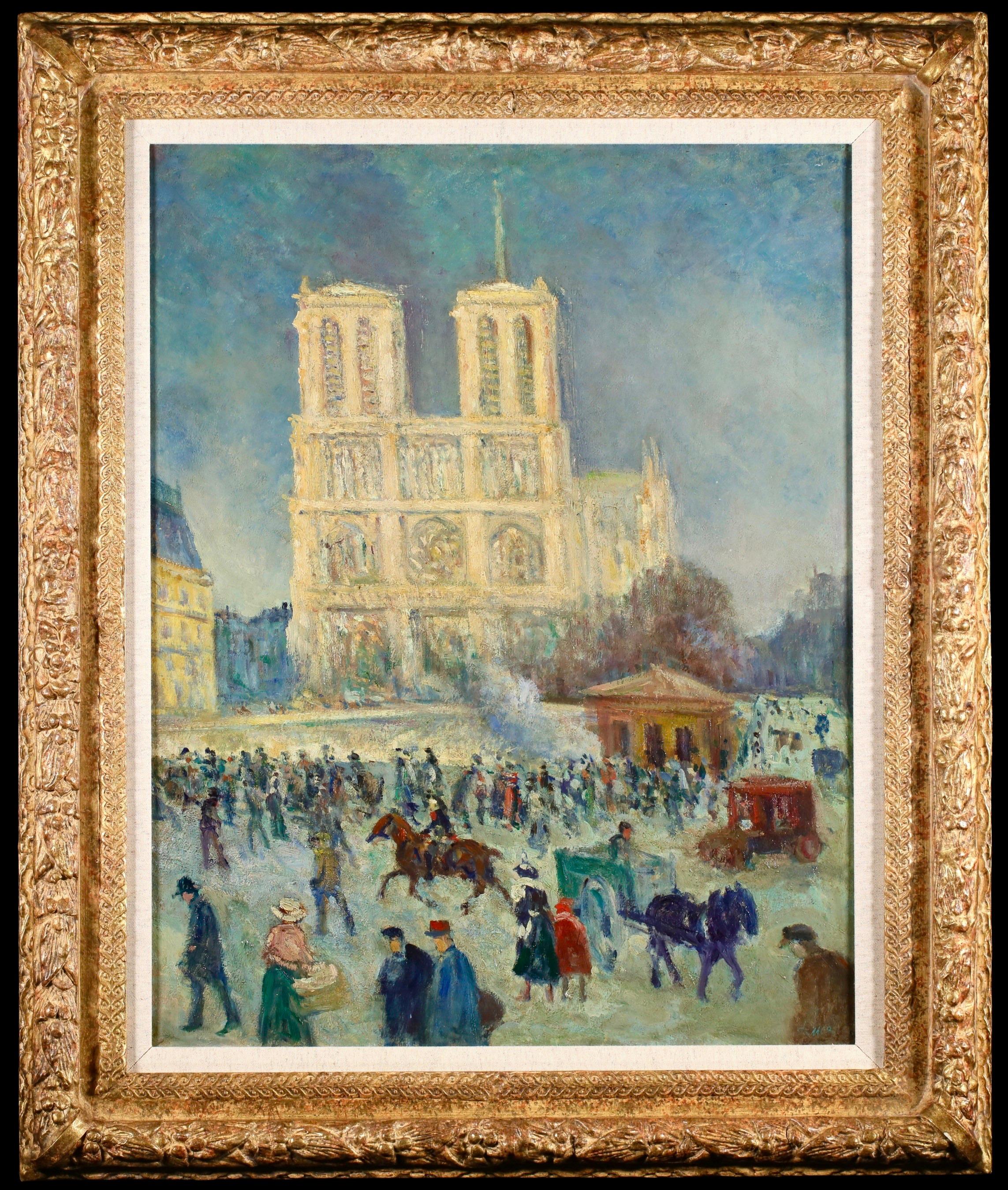 Figurative Painting di Maximilien Luce - Notre Dame - Figure impressioniste nella pittura di paesaggio di Maximillien Luce
