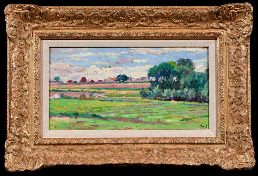 Paysage a Mereville - Post Impressionist Landscape Oil by Maximilien Luce