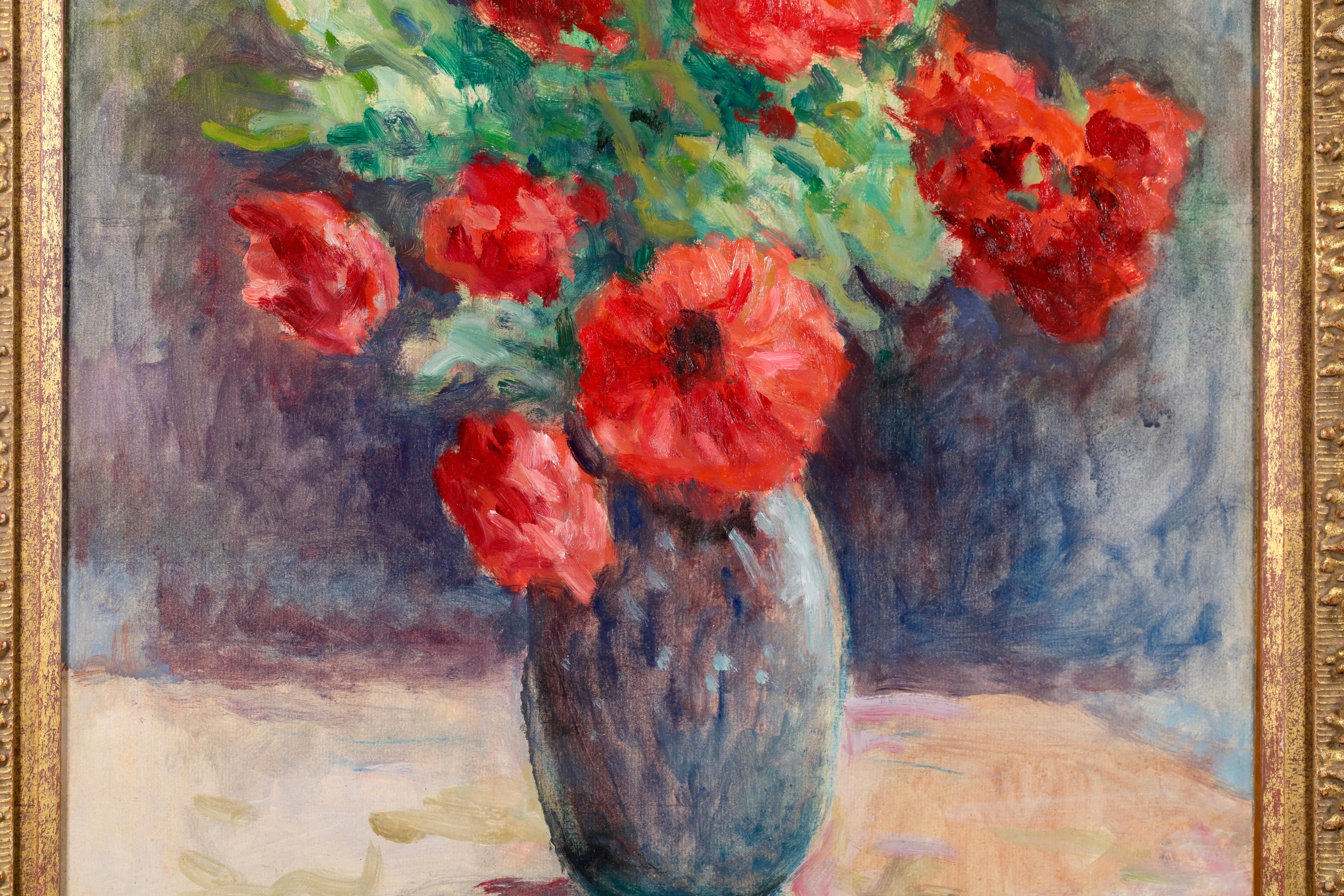 Natura morta firmata olio su tela del 1910 circa del pittore impressionista francese Maximilien Luce. Il pezzo raffigura un vaso pieno di papaveri rossi.

Firma:
Firmato in basso a destra

Dimensioni:
Con cornice: 28 