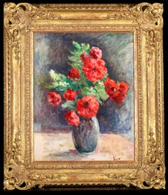 Poppies in a Vase - Impressionist Still Life Oil Painting by Maximillien Luce