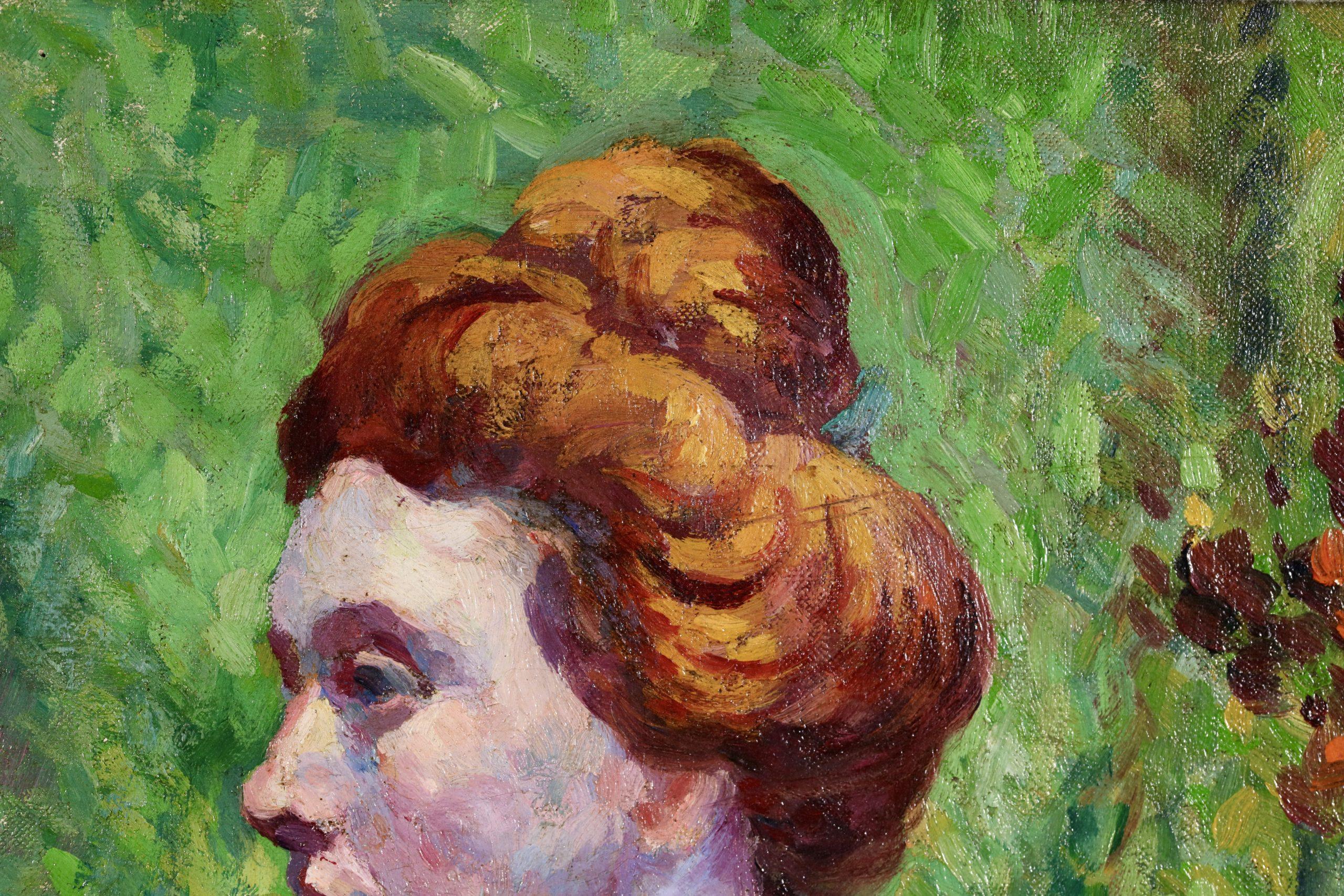Portrait de Madame Luce - Ritratto ad olio post impressionista di Maximilien Luce in vendita 9