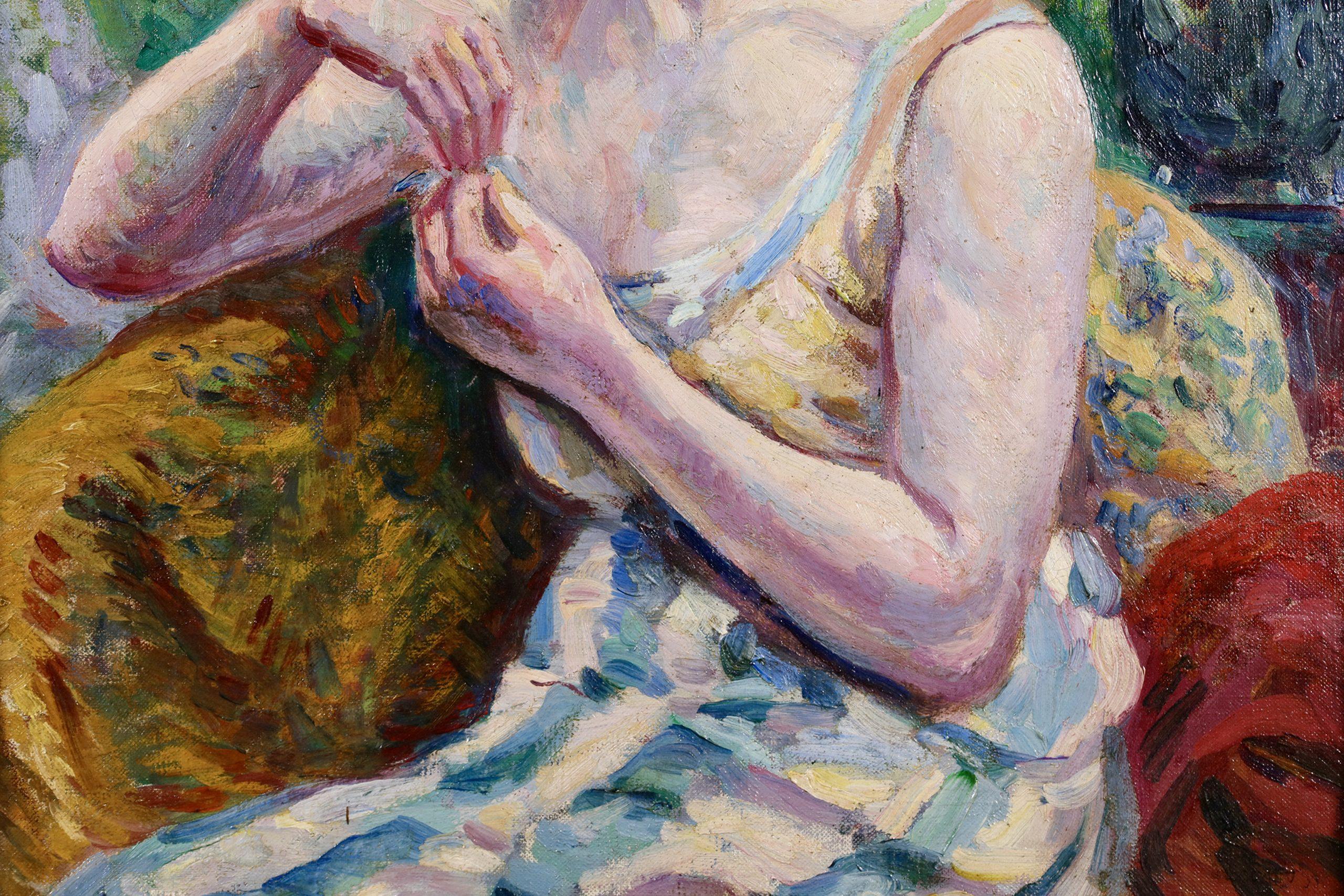 Portrait de Madame Luce - Ritratto ad olio post impressionista di Maximilien Luce in vendita 3