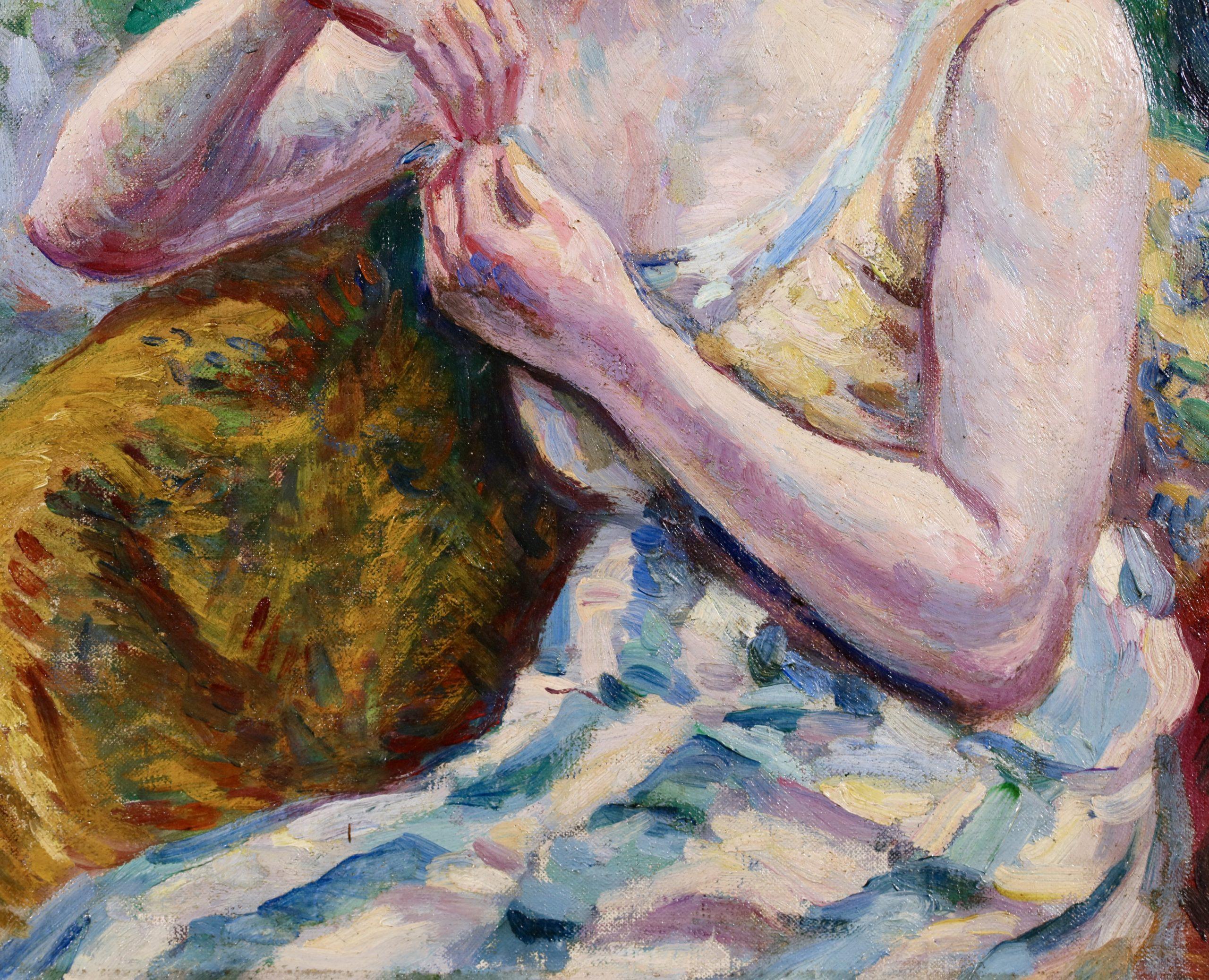 Portrait de Madame Luce - Ritratto ad olio post impressionista di Maximilien Luce in vendita 4