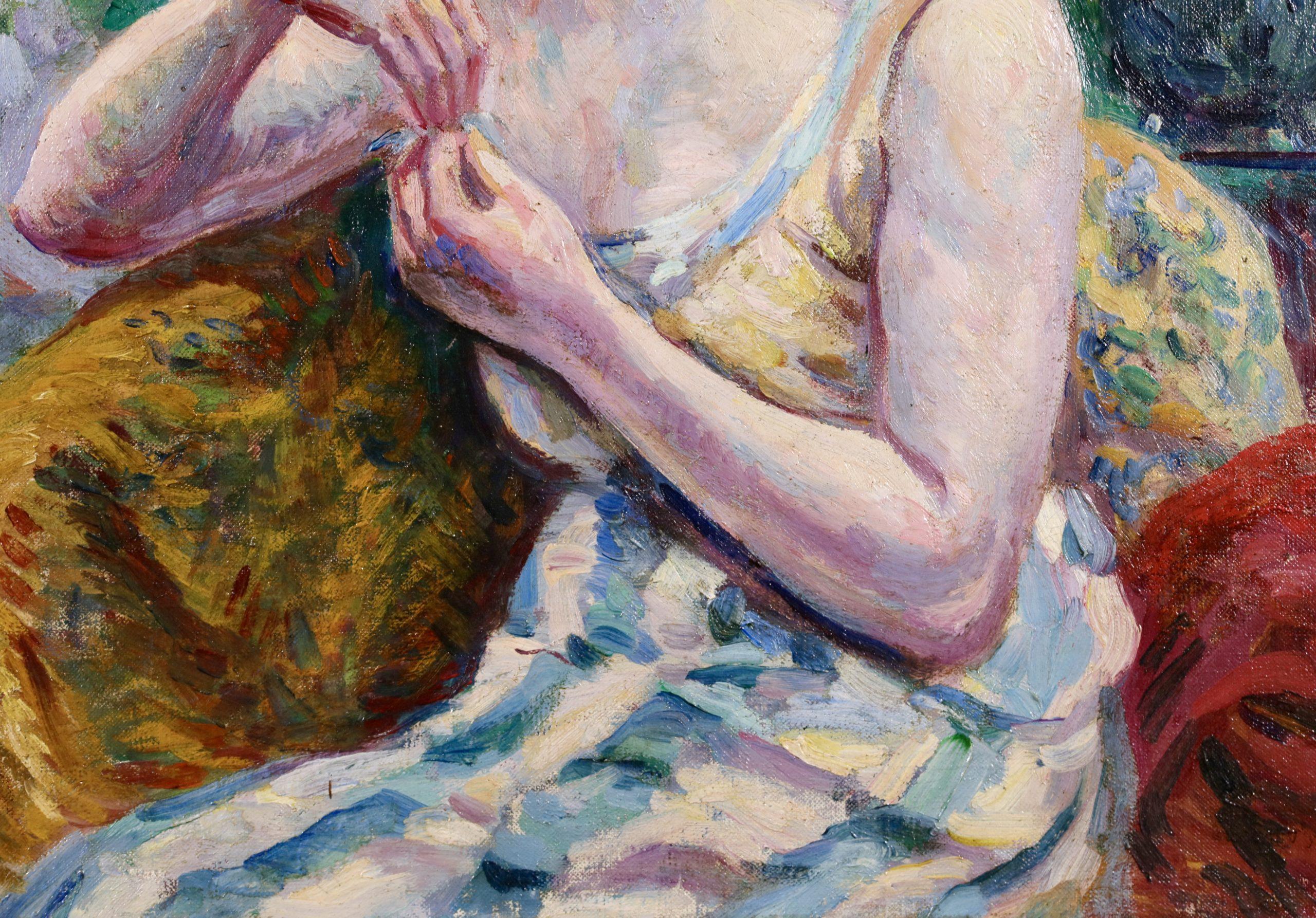 Portrait de Madame Luce - Ritratto ad olio post impressionista di Maximilien Luce in vendita 5