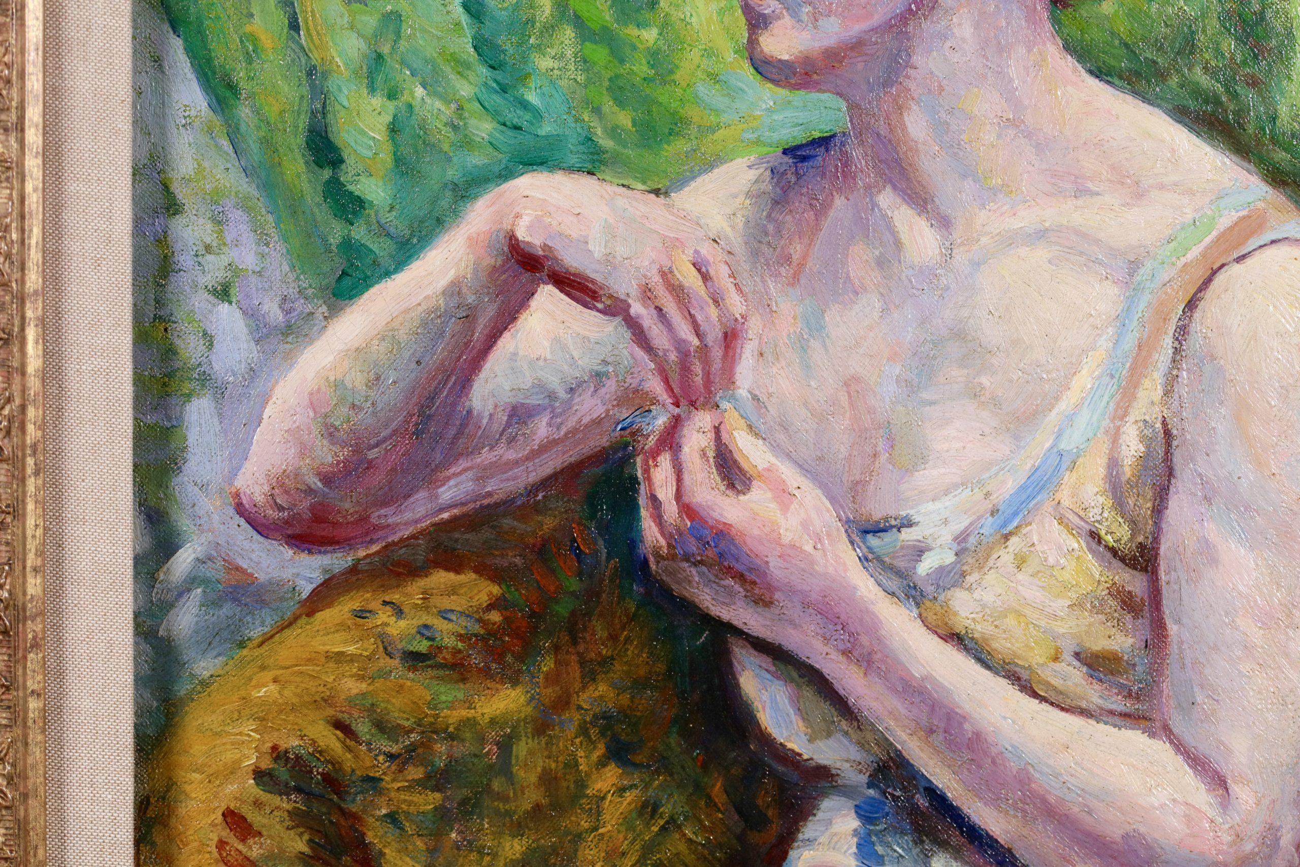 Portrait de Madame Luce - Ritratto ad olio post impressionista di Maximilien Luce in vendita 7