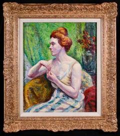 Retrato de Madame Luce - Retrato postimpresionista al óleo de Maximilien Luce