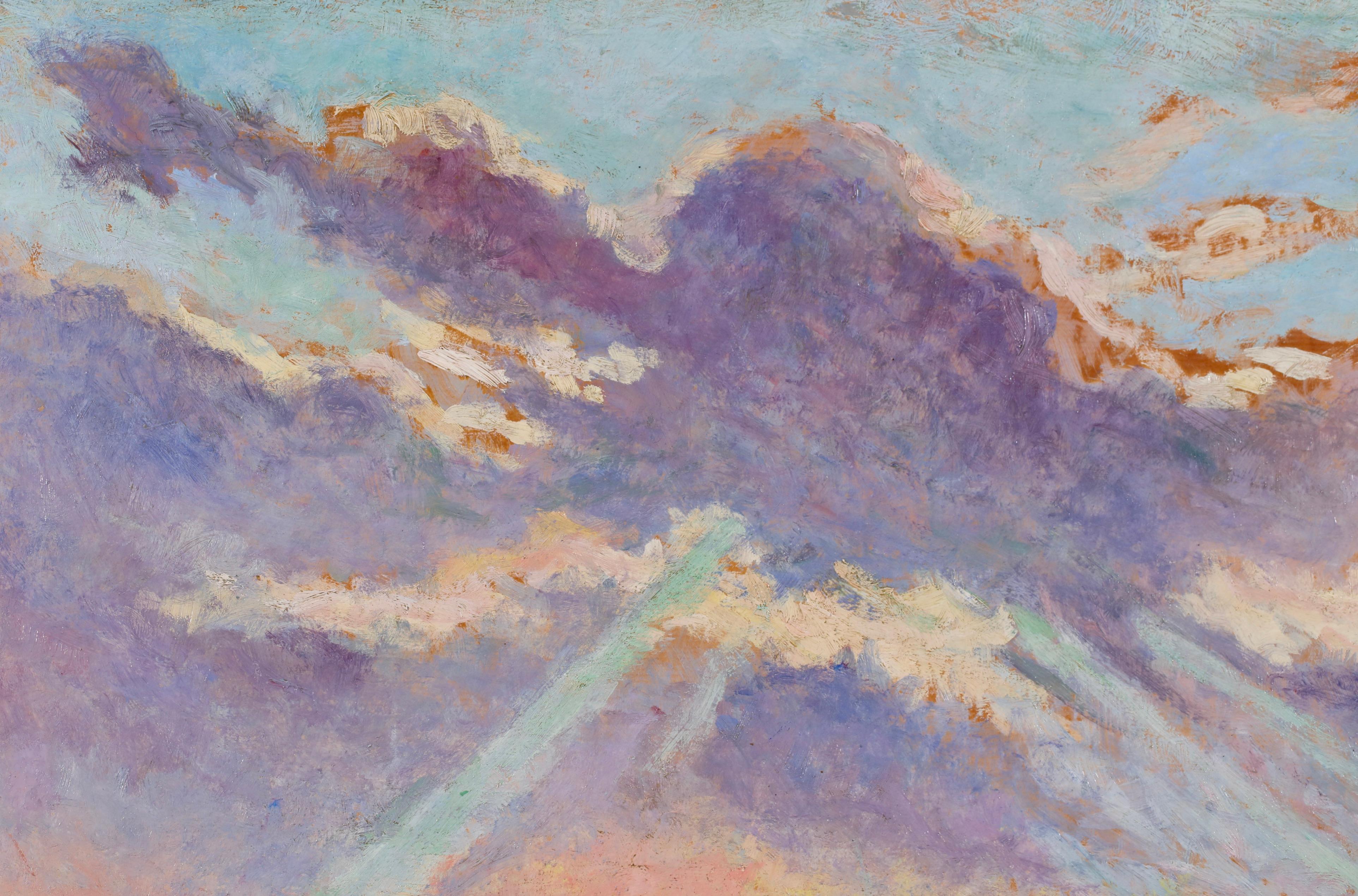 Soleil Couchant - Honfleur - Paisaje marino impresionista Óleo de Maximillien Luce en venta 6