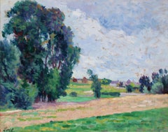 « Temps d'Orage » - Mereville - Paysage postimpressionniste à l'huile de Maximilien Luce
