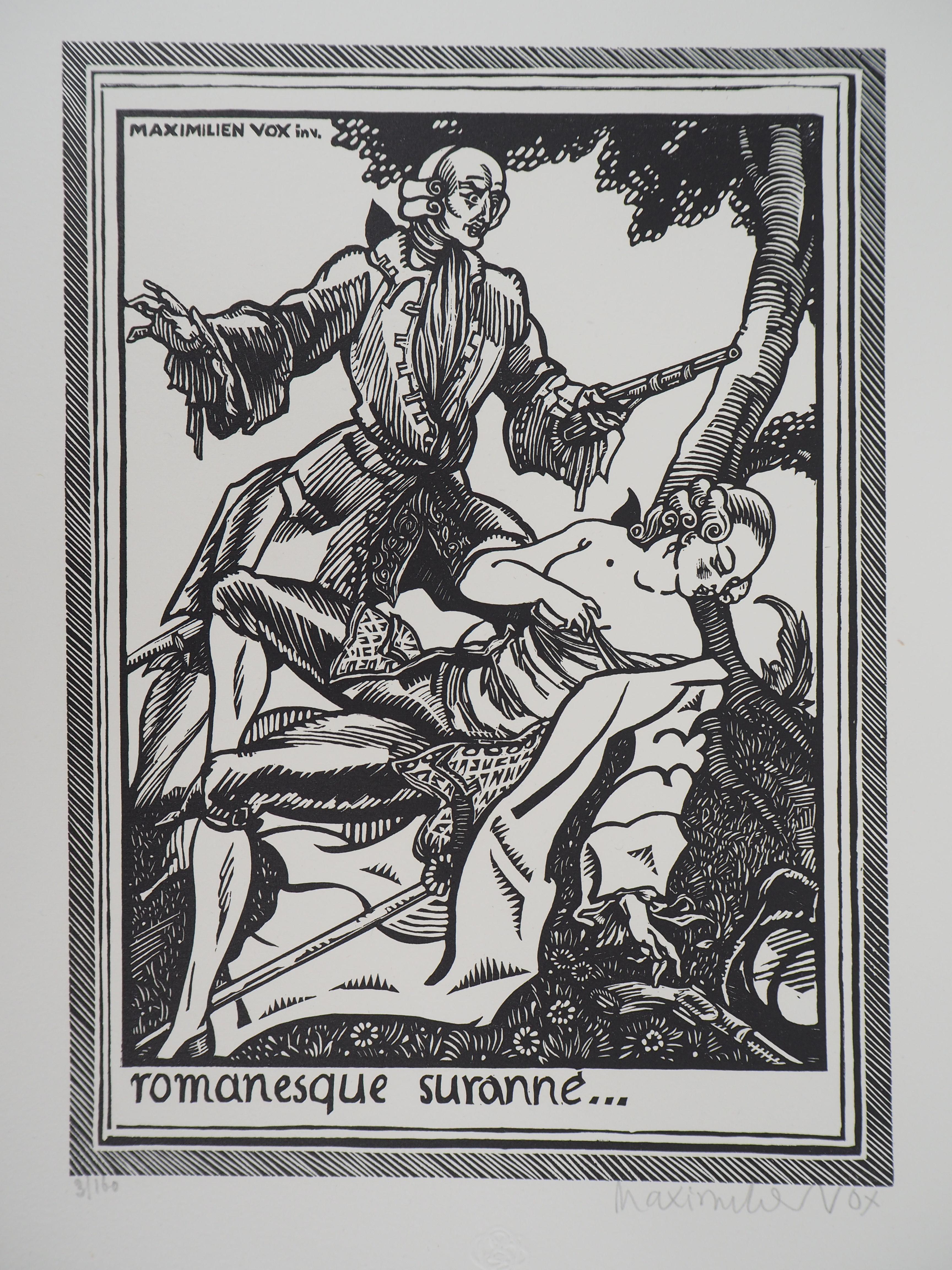 Maximilien Vox Figurative Print - Bad Romance : The Duel - Original wooodcut, Handsigned & numbered /160
