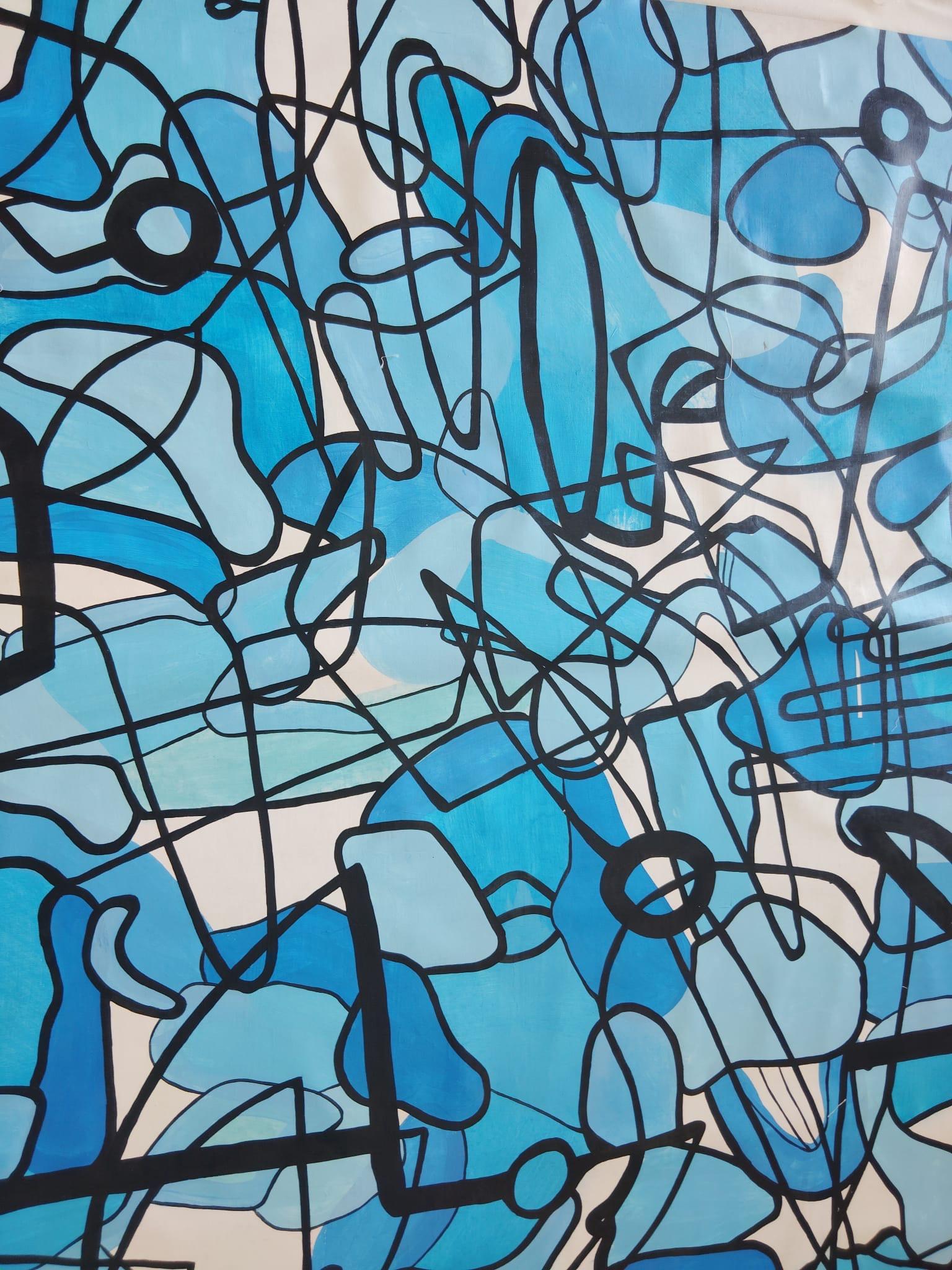 Caos y Orden 2023
Mixed Media on canvas, 49x85x1.5.  Artist initials lower corner, signed and titled verso.
Maximo Caminero
Born in the Dominican Republic in 1962.   
 Artist, self-taught formation.   
He made his first individual exhibition in 1989