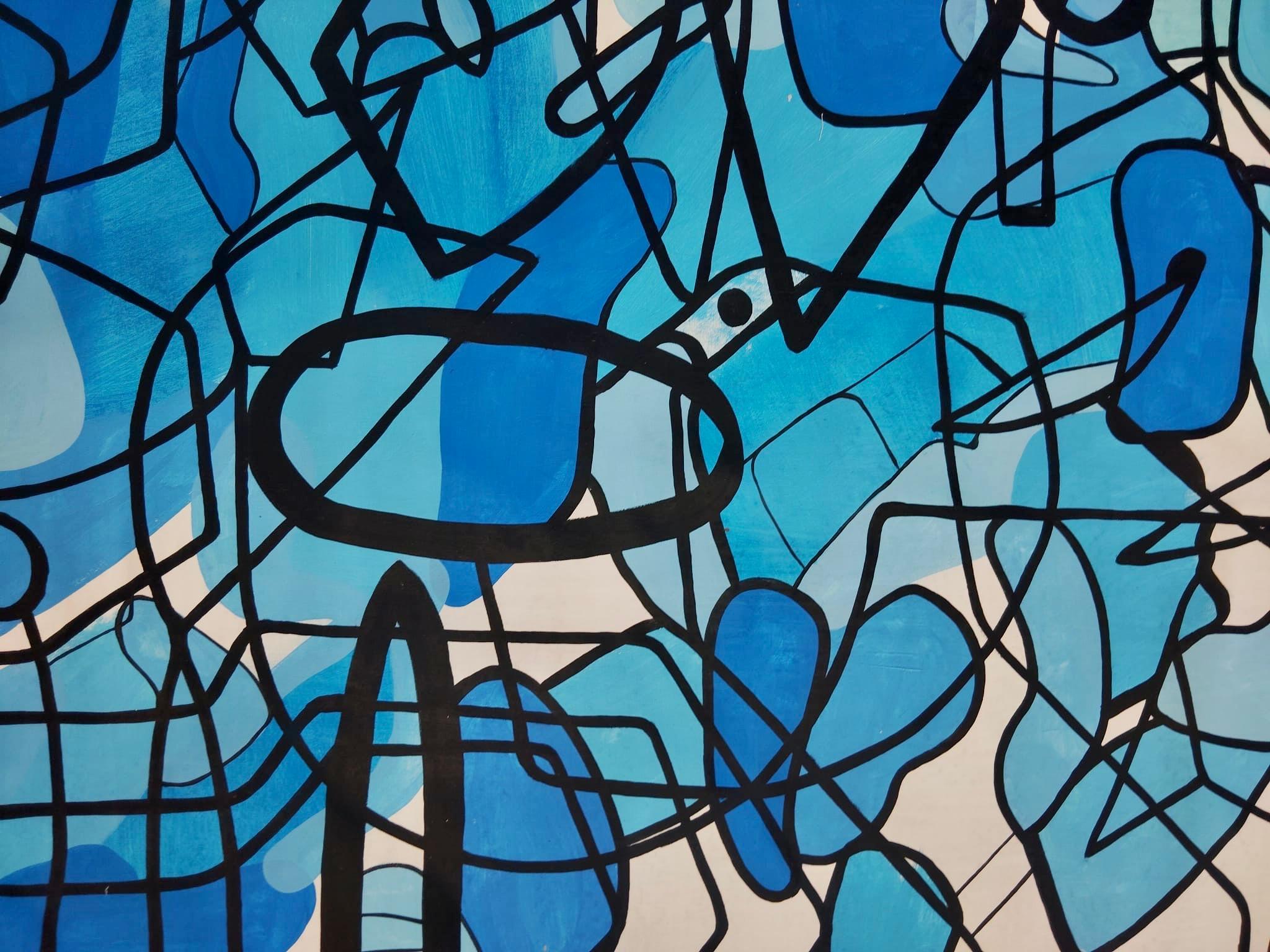 Caos y Orden Large Abstract Mixed Media On Canvas For Sale 1