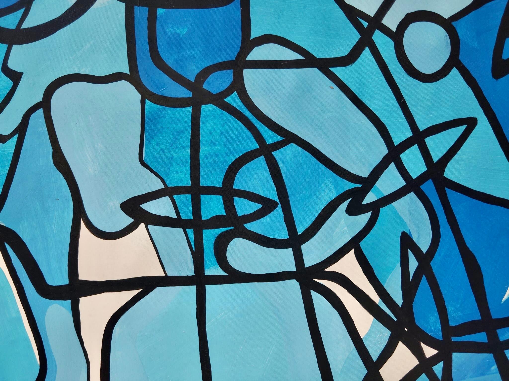 Caos y Orden Large Abstract Mixed Media On Canvas For Sale 2