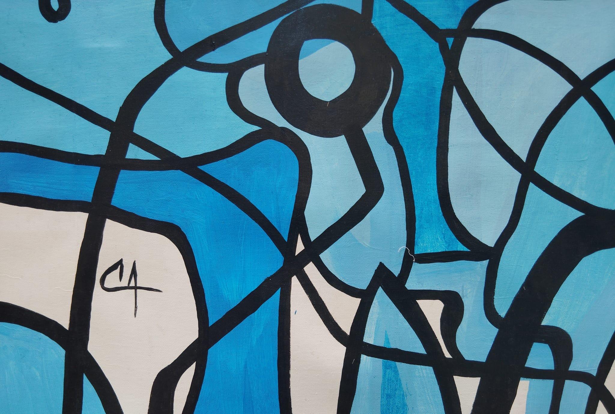 Caos y Orden Large Abstract Mixed Media On Canvas For Sale 4