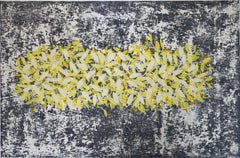COCA Grande dipinto astratto grigio-giallo