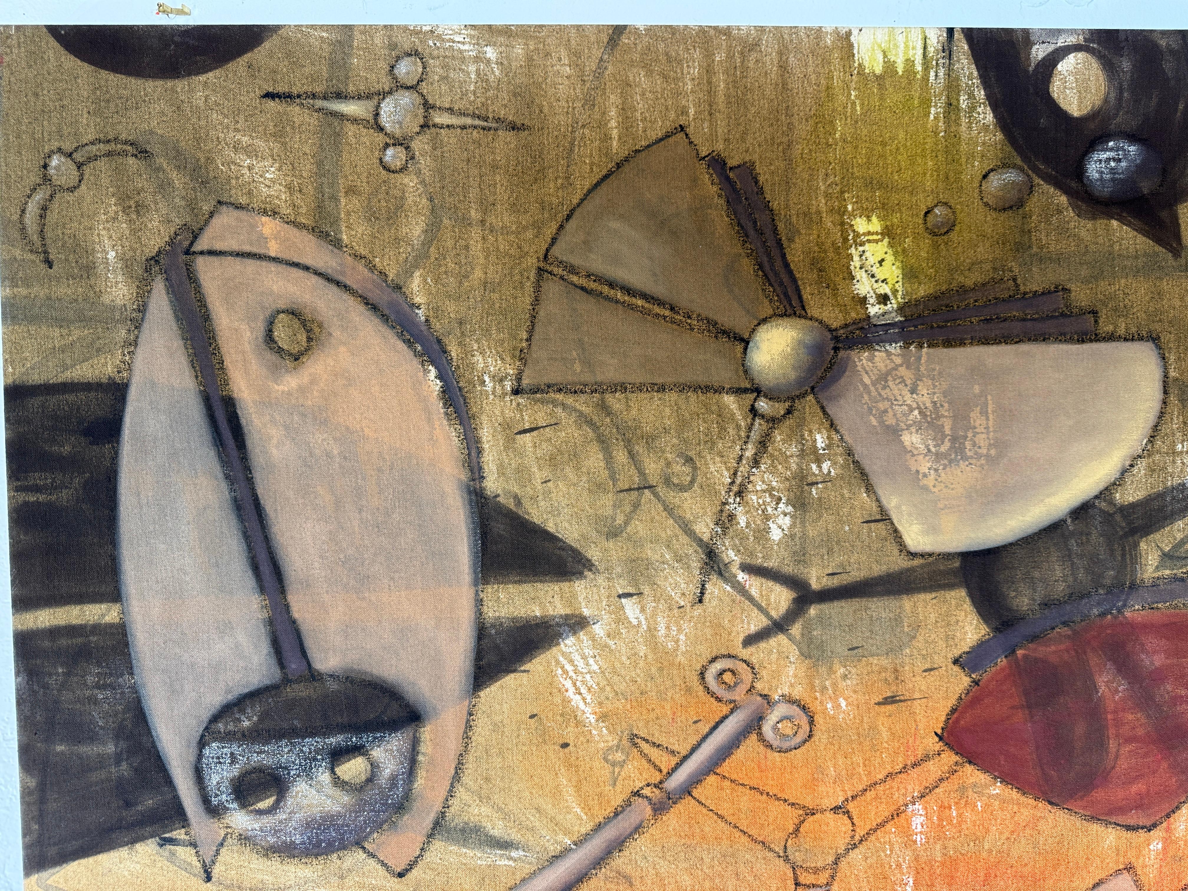 Fugaz Miranda - Marron Abstract Painting par Maximo Caminero