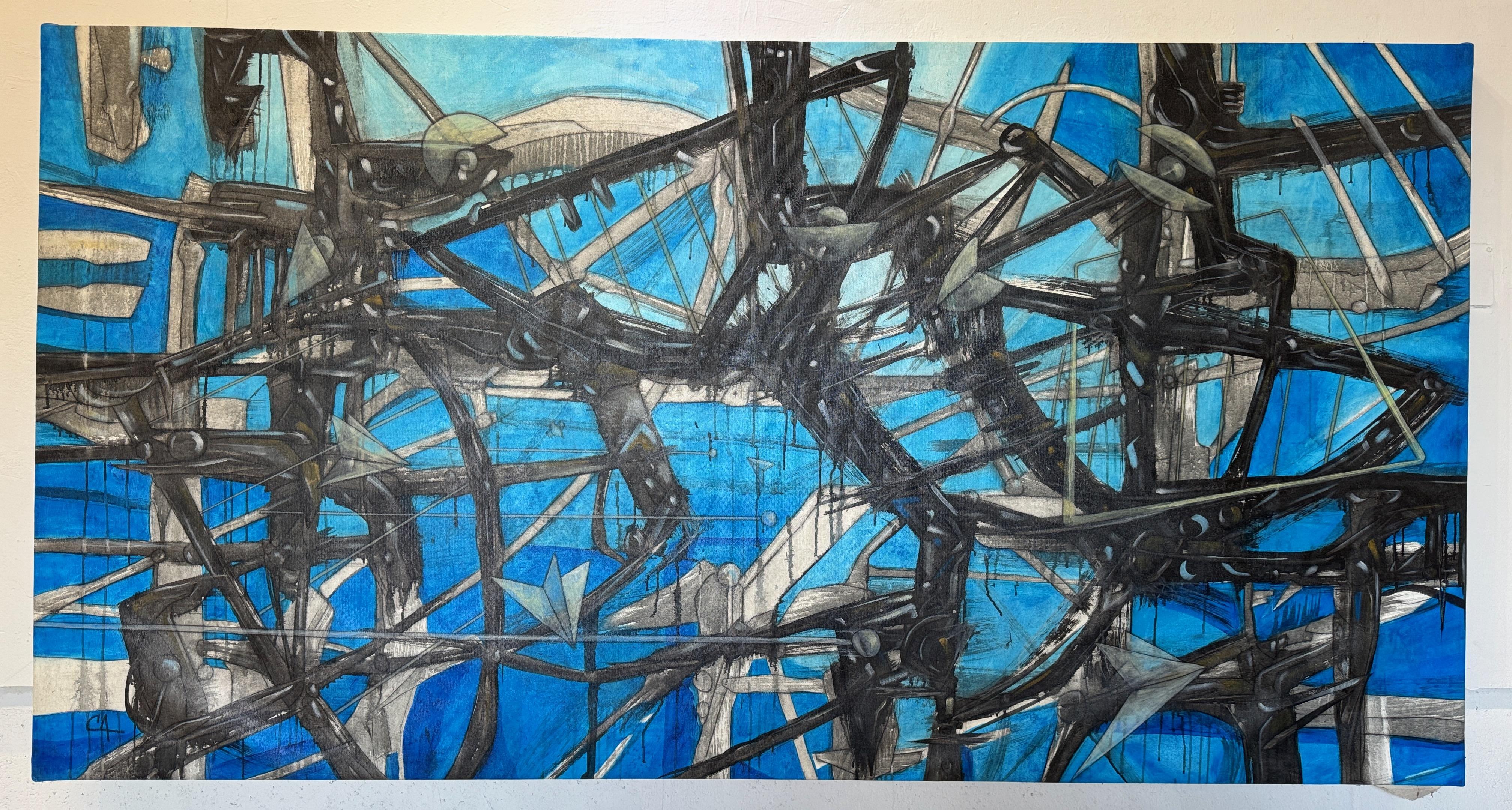 Arpegios 2021
Acrylic on Linen, Artist initials lower corner, signed and titled verso.
Maximo Caminero
Born in the Dominican Republic in 1962.   
 Artist, self-taught formation.   
He made his first individual exhibition in 1989 in the city of