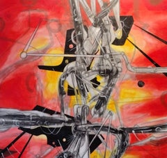 Mann Dilemmas Abstrakt Gemischte Medien Gemälde auf Leinwand