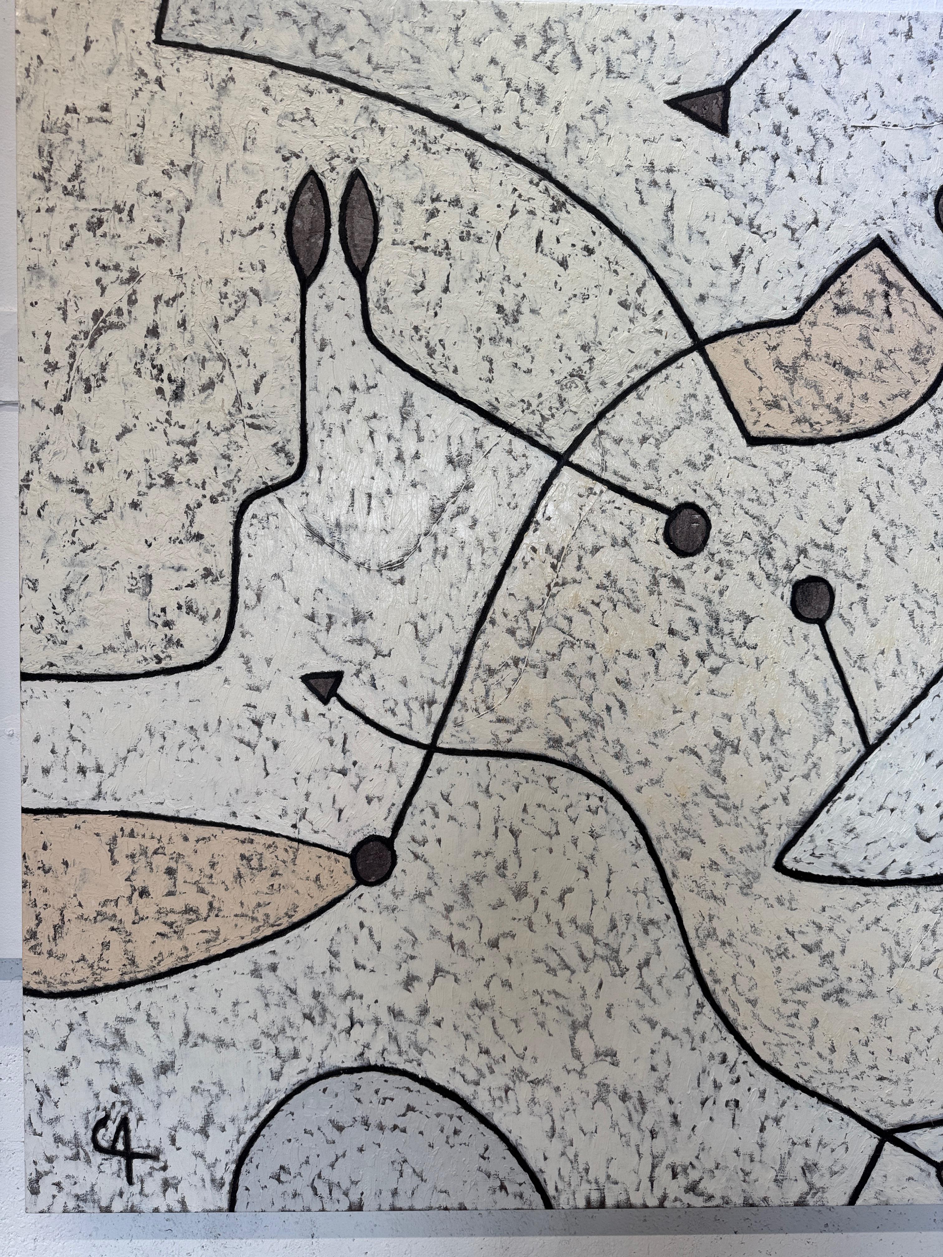 Attraverso i tuoi sensi - Abstract Painting Grigio di Maximo Caminero