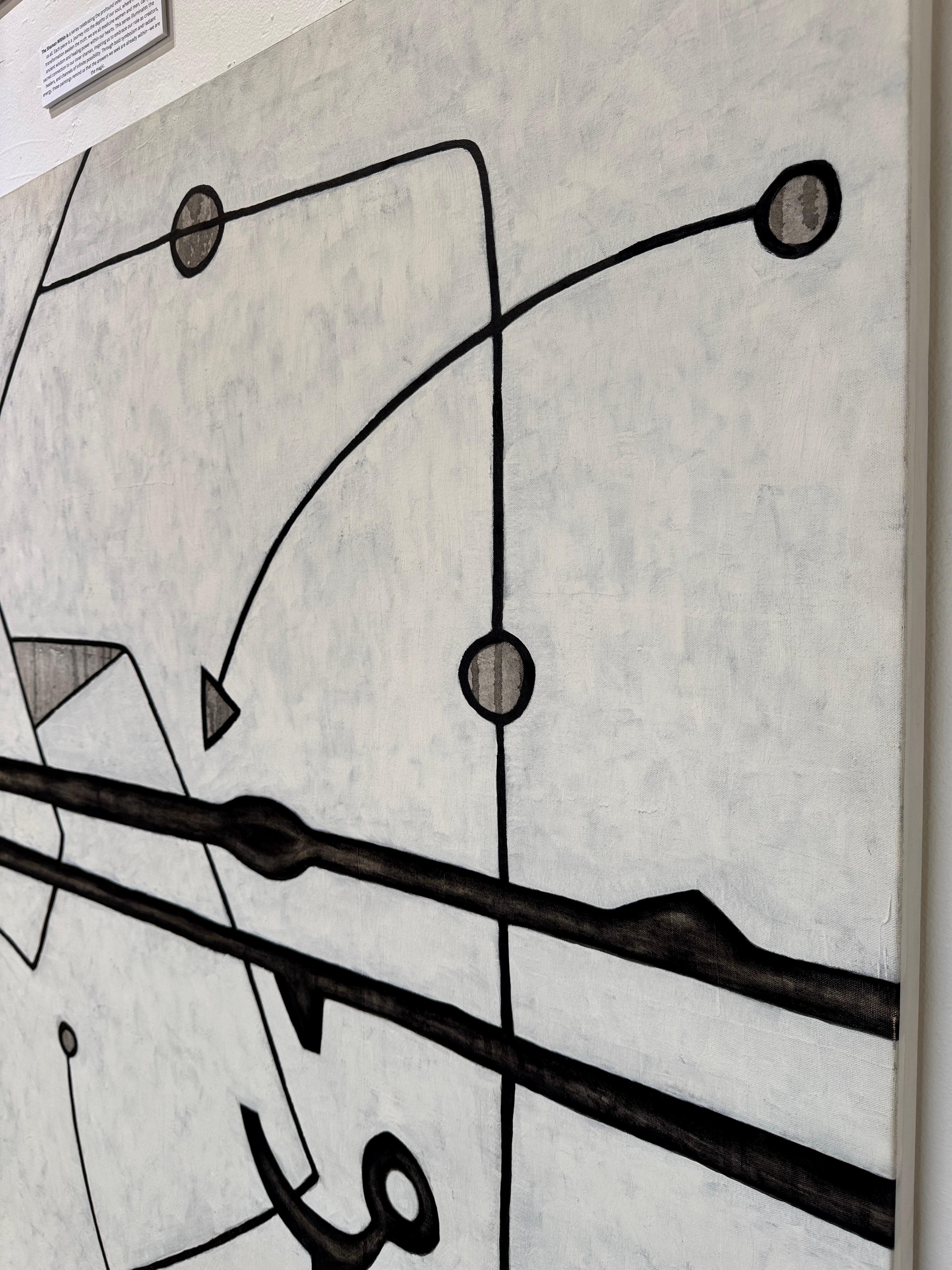 Unicorno bianco - Abstract Painting Grigio di Maximo Caminero