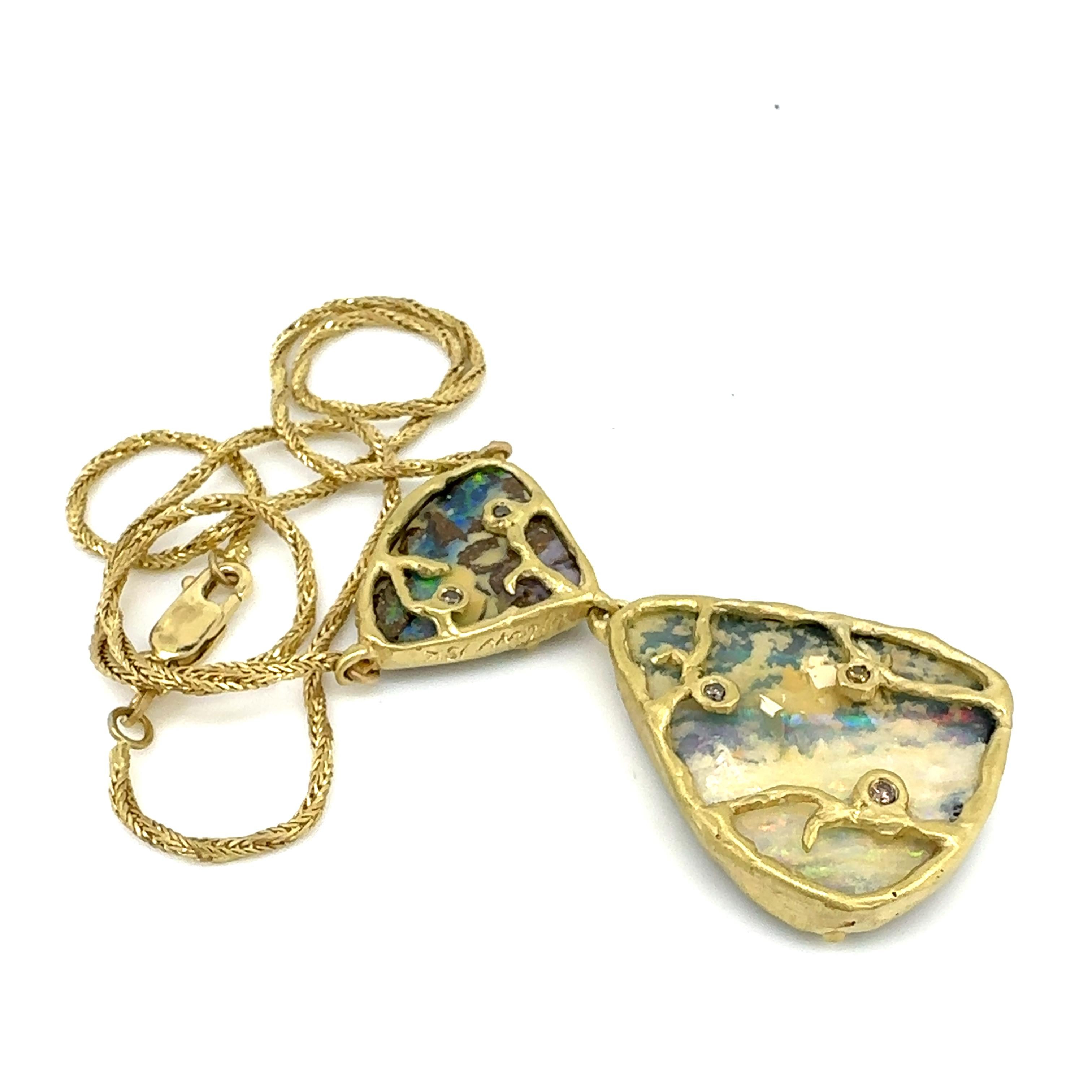 Collana con ciondolo Boulder Opal 