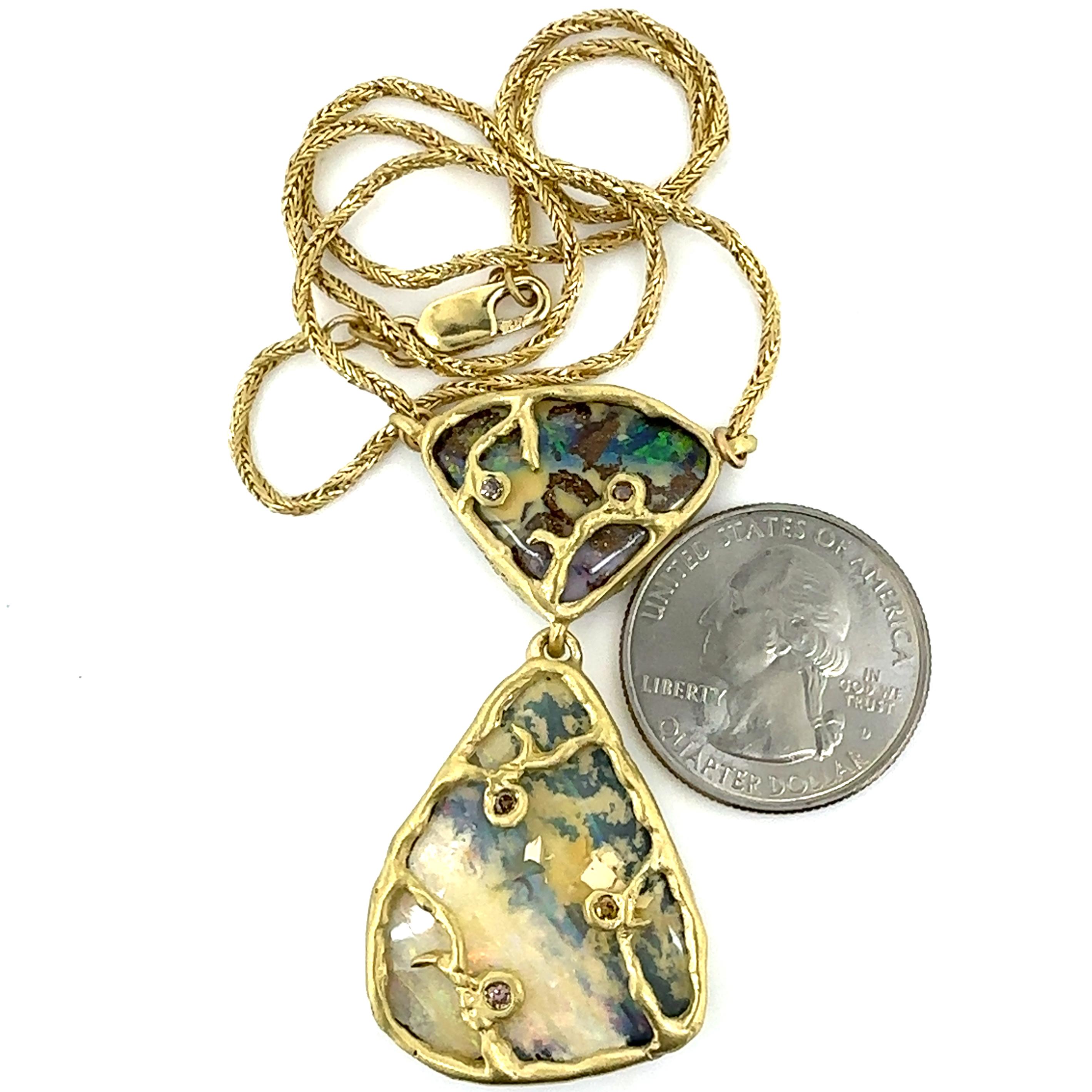 Collana con ciondolo Boulder Opal 