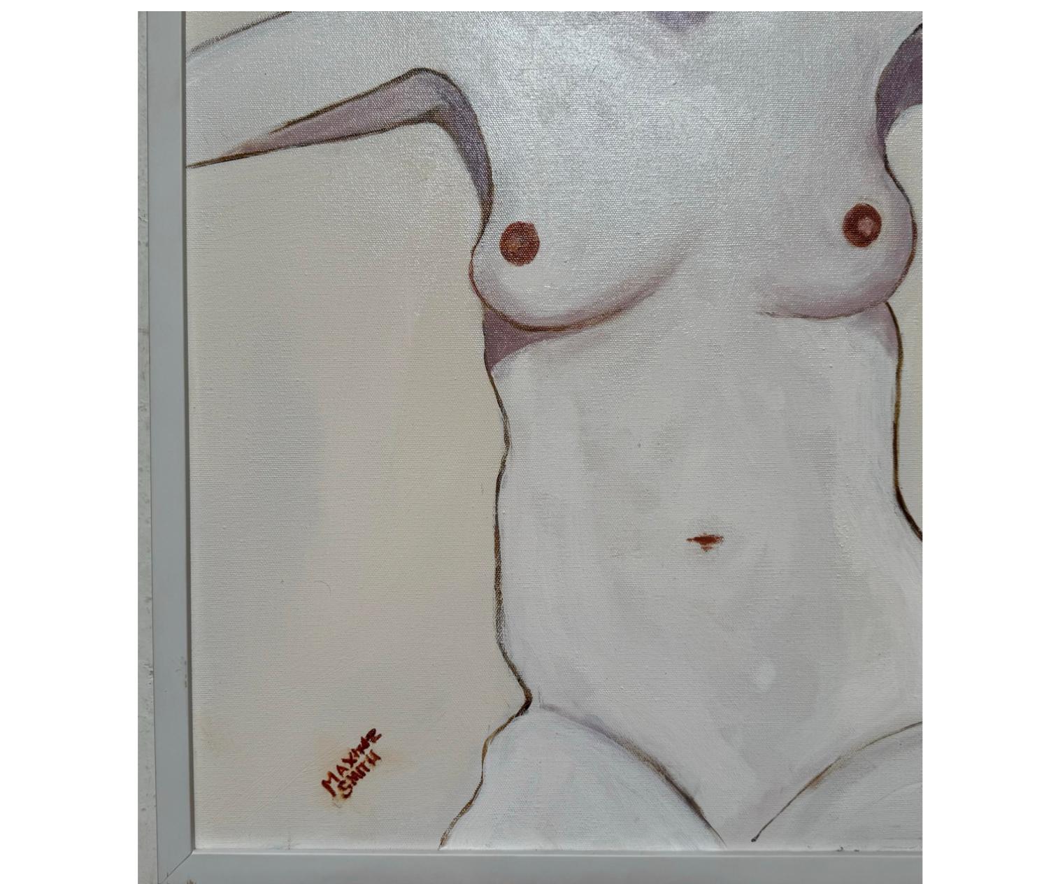 Contemporary Maxine Smith Female Nude Expressionist Portrait Oil Painting For Sale