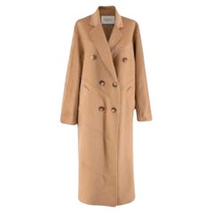MaxMara Beige Cashmere Double Breasted Long Coat