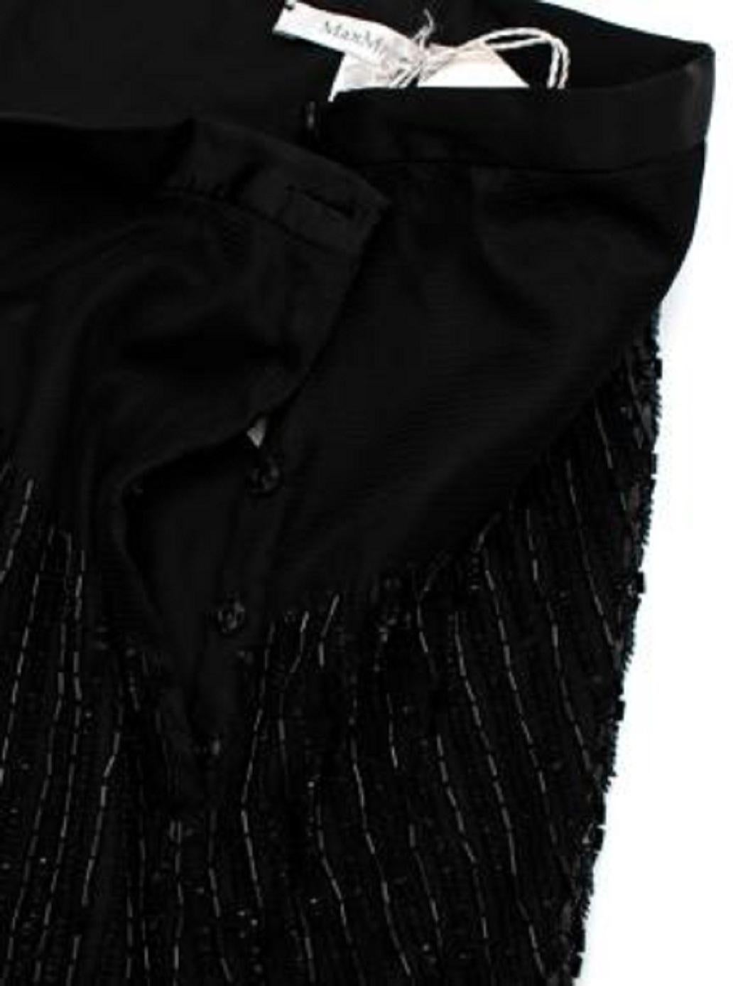 Women's MaxMara Black Sequin Fringed Skirt For Sale