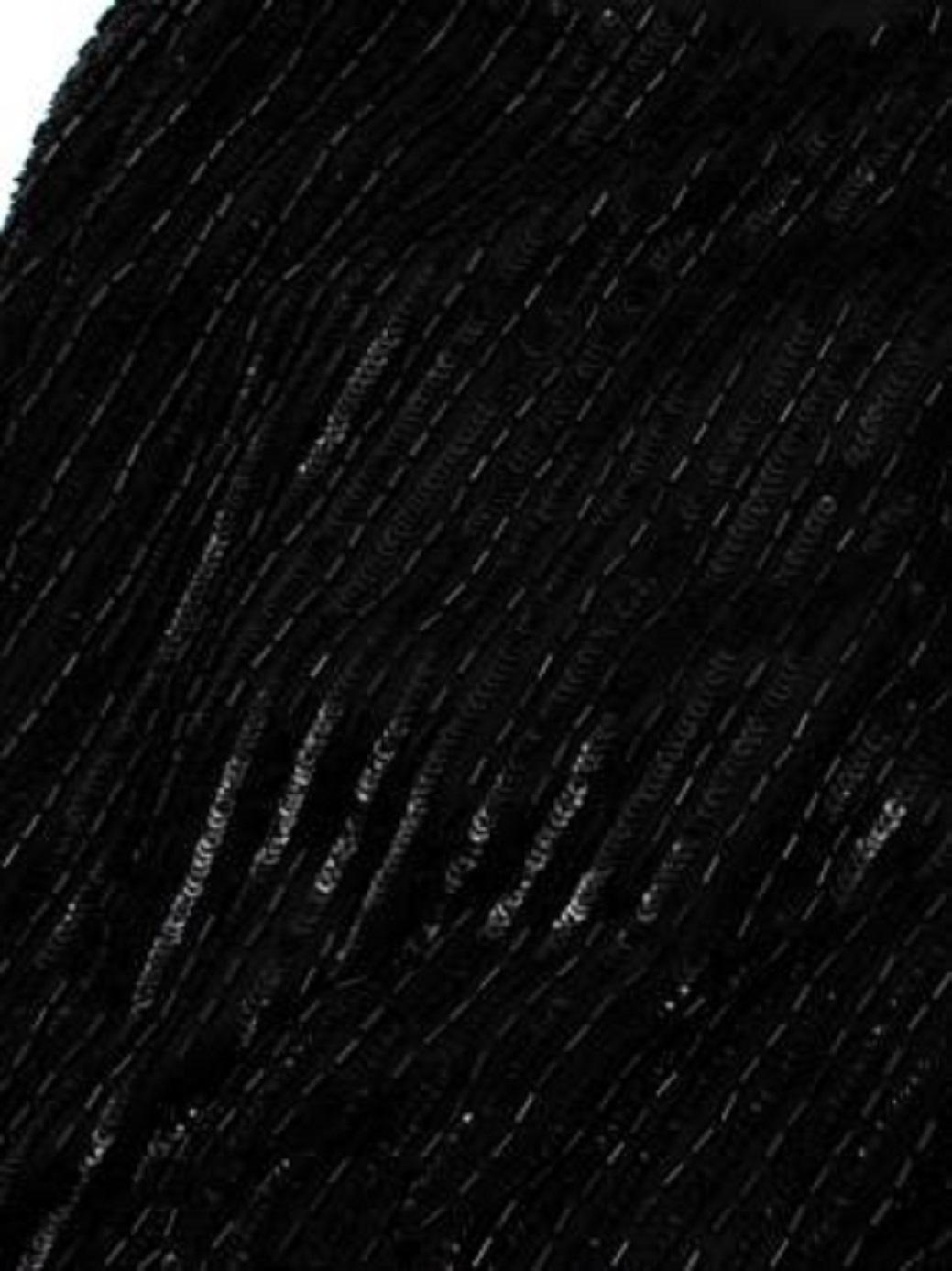 MaxMara Black Sequin Fringed Skirt For Sale 1