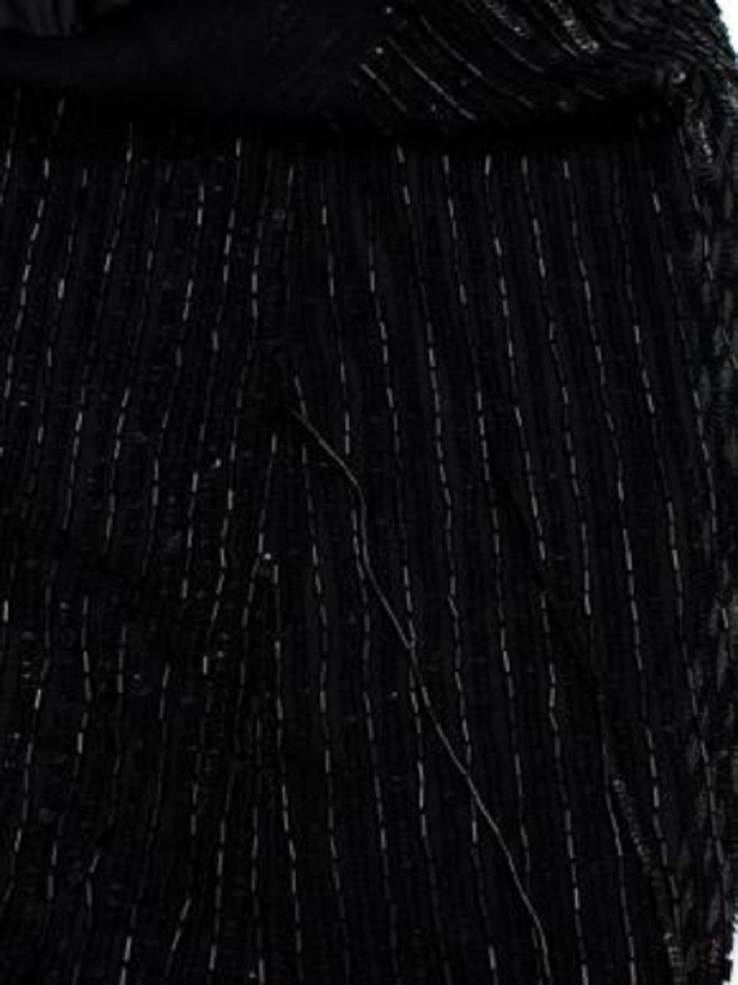 MaxMara Black Sequin Fringed Skirt For Sale 4