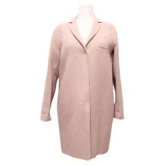 MaxMara Blush Wollmantel mit Kerbe am Revers und Knopfverschluss - US 8 / EU 40