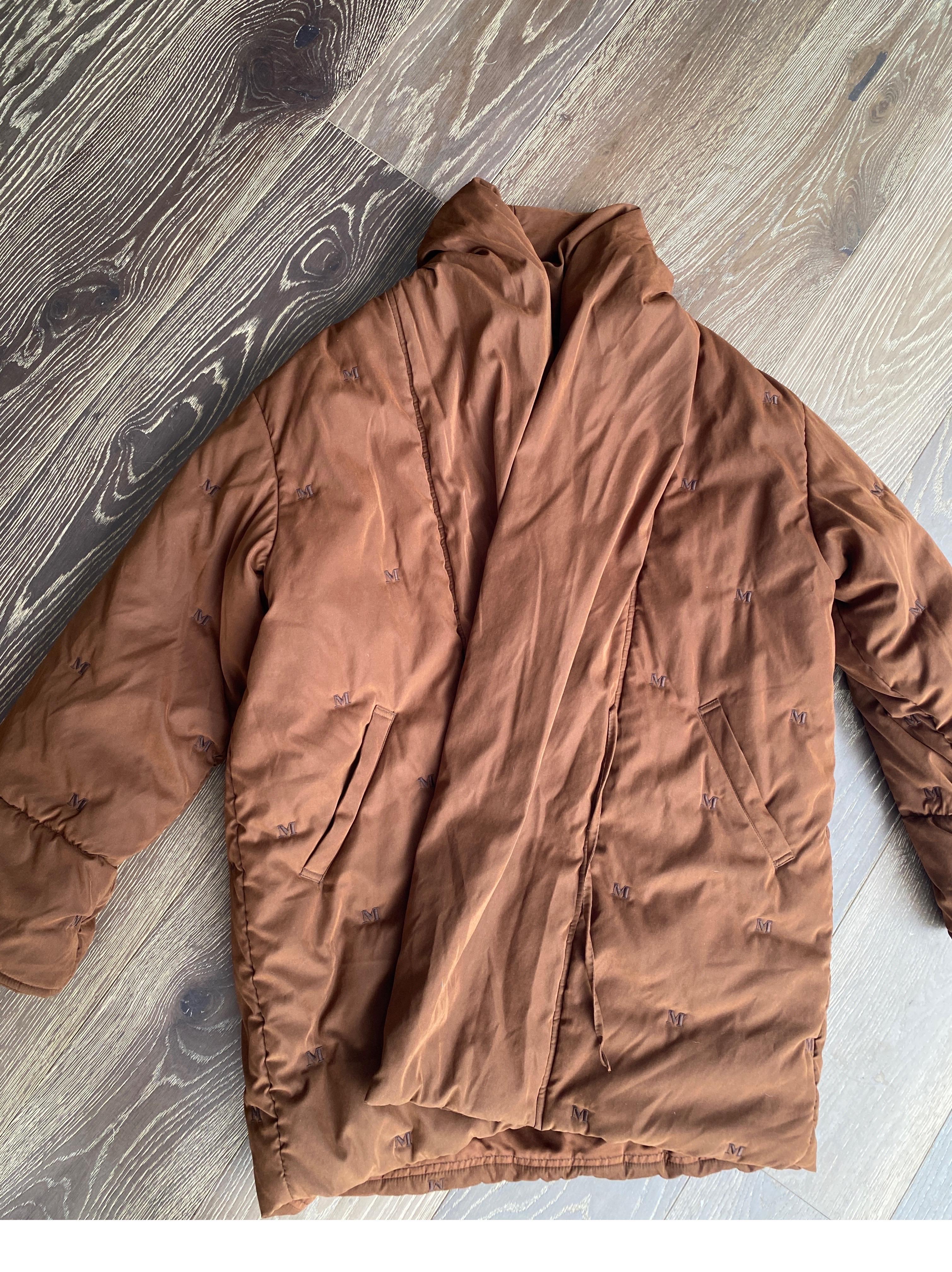 Maxmara Brown 1990's oversized puffer jacket - size 6 7