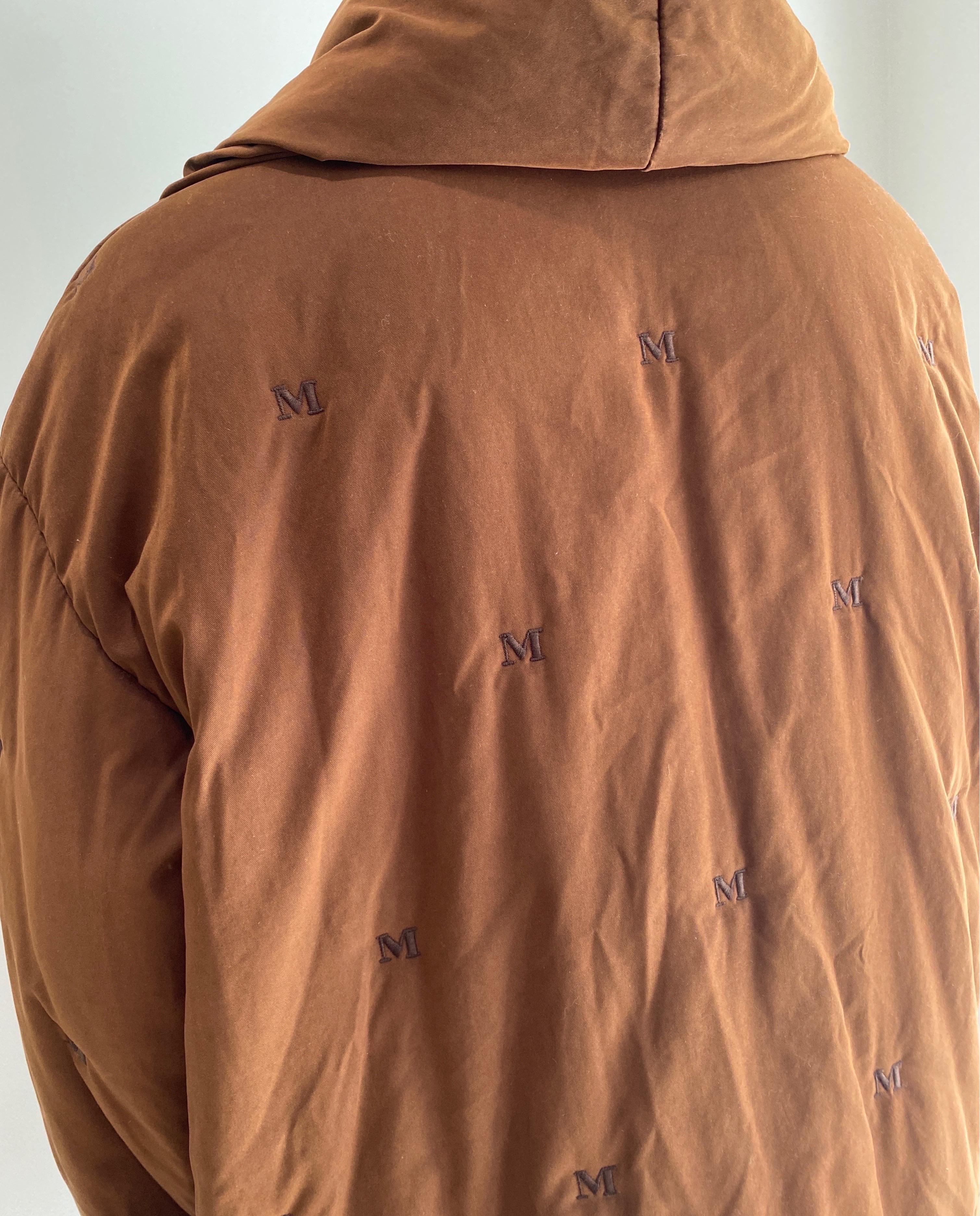 Maxmara Brown 1990's oversized puffer jacket - size 6 3