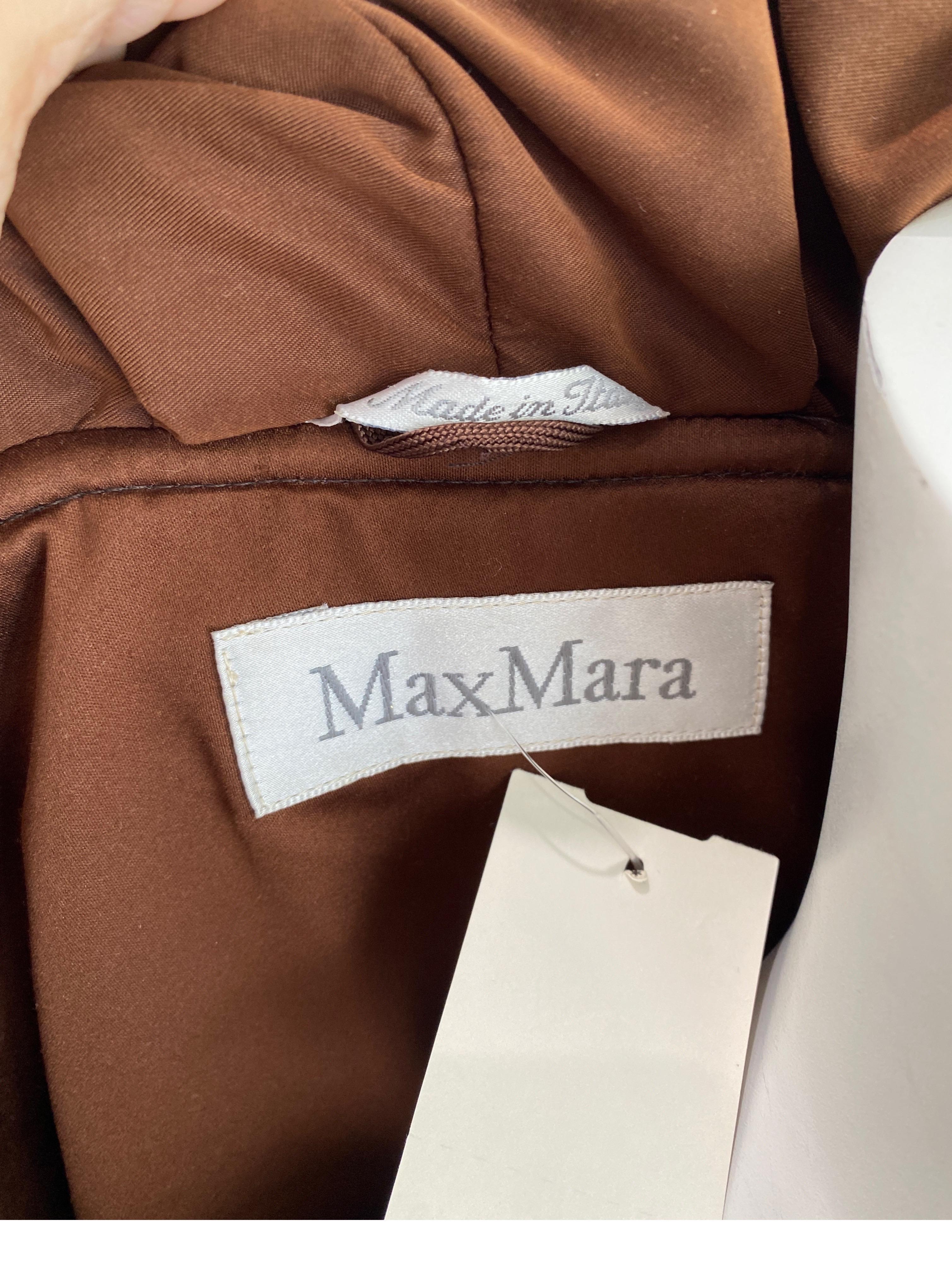 Maxmara Brown 1990's oversized puffer jacket - size 6 5