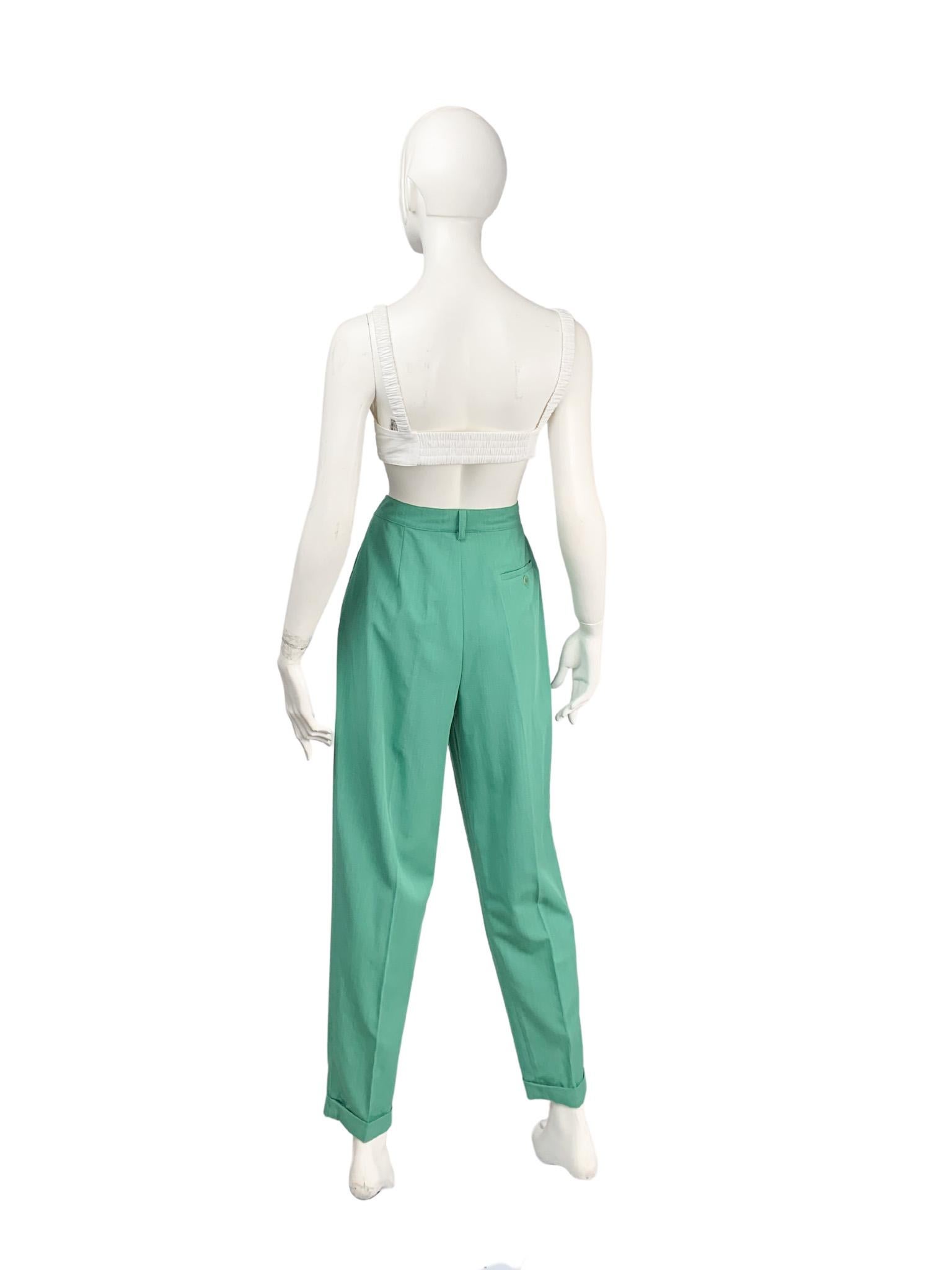 MaxMara solid colour mint green wool & silk trouser suit, trousers, blazer 6