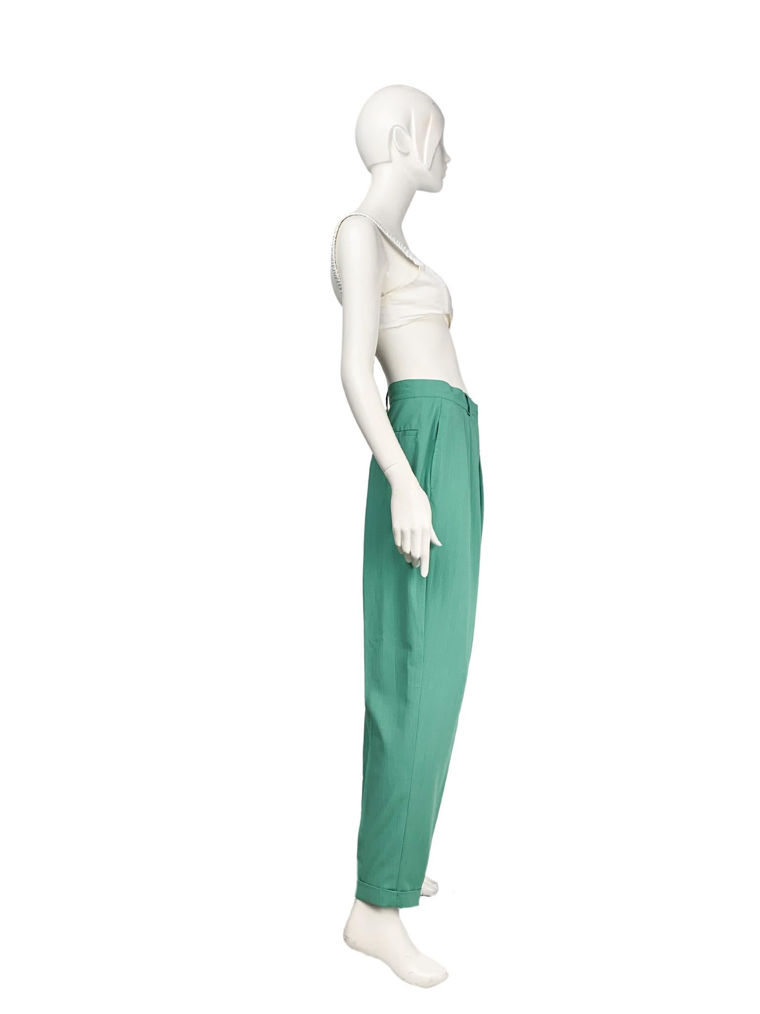MaxMara solid colour mint green wool & silk trouser suit, trousers, blazer 7