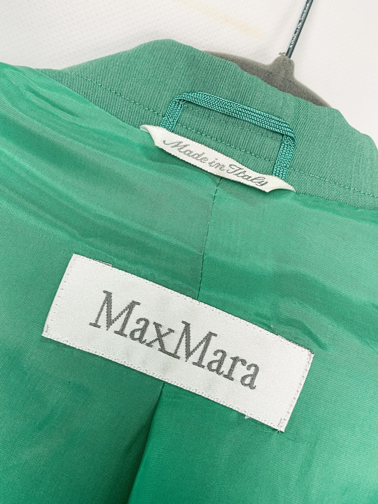 MaxMara solid colour mint green wool & silk trouser suit, trousers, blazer 11