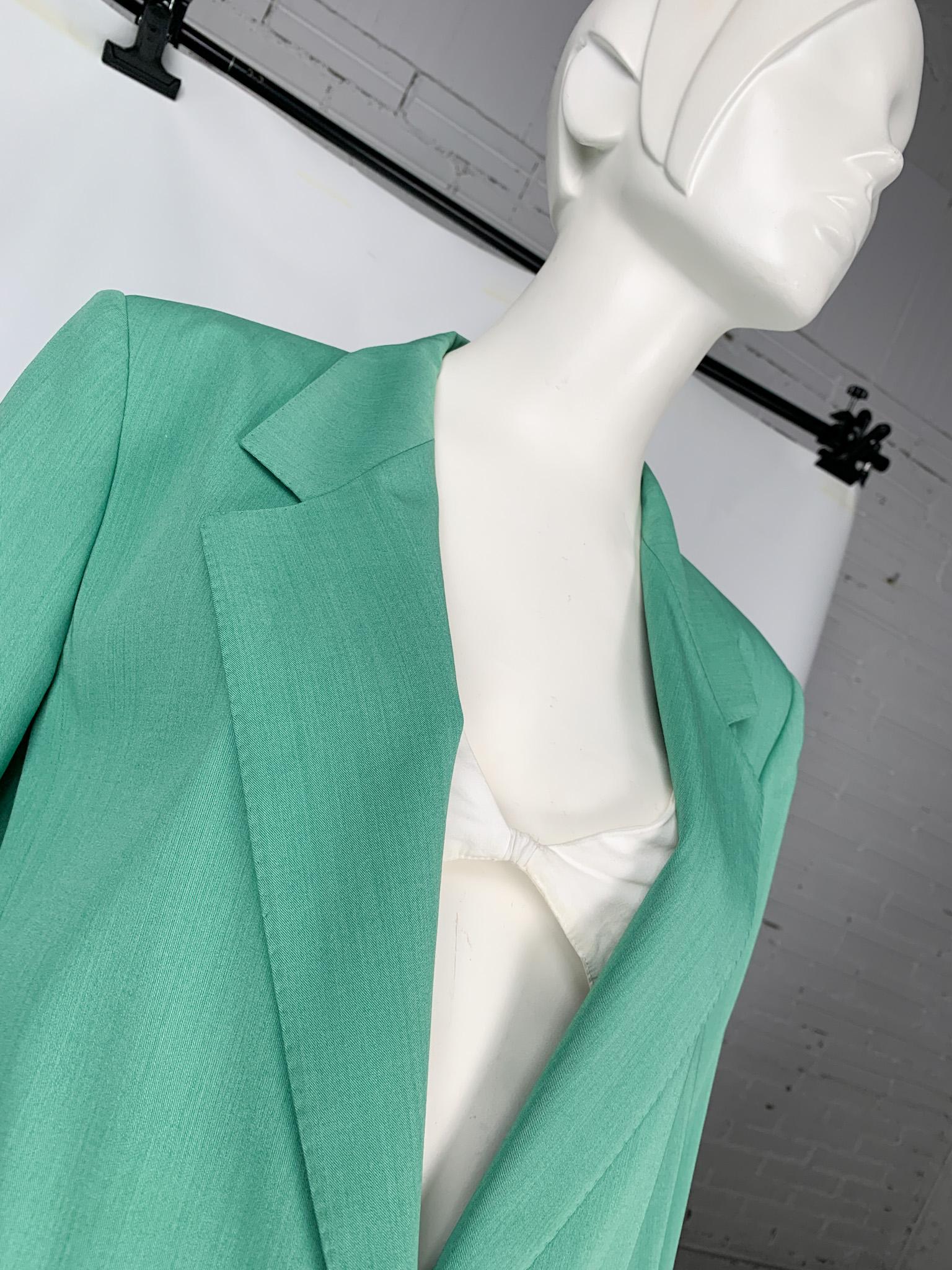 MaxMara solid colour mint green wool & silk trouser suit, trousers, blazer 3