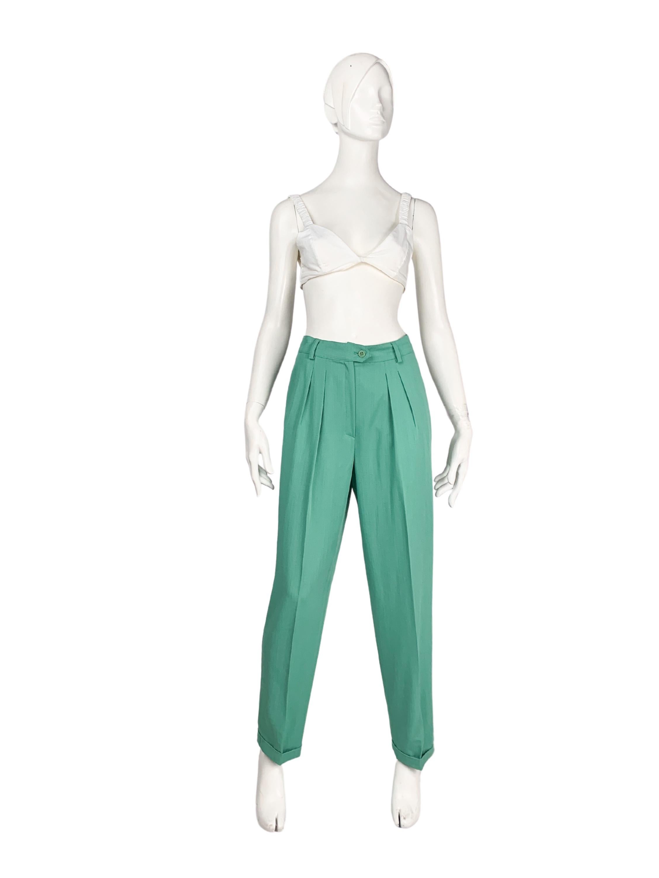 MaxMara solid colour mint green wool & silk trouser suit, trousers, blazer 5