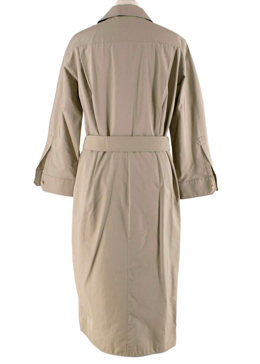 Brown MaxMara Stone Poplin Cotton Wrap Trench Dress For Sale