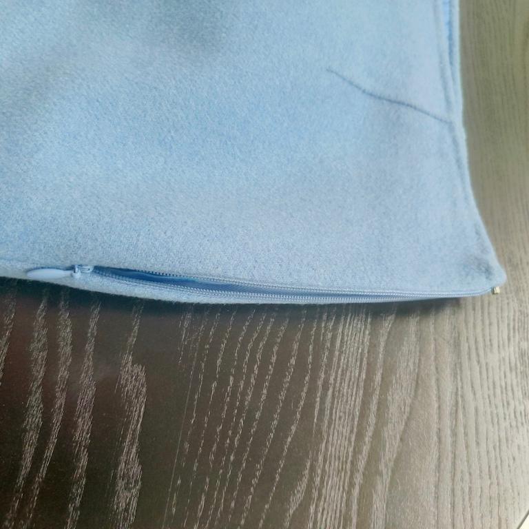 MaxMara Studio blue pure-wool pencil skirt, hand-finished in vendita 4