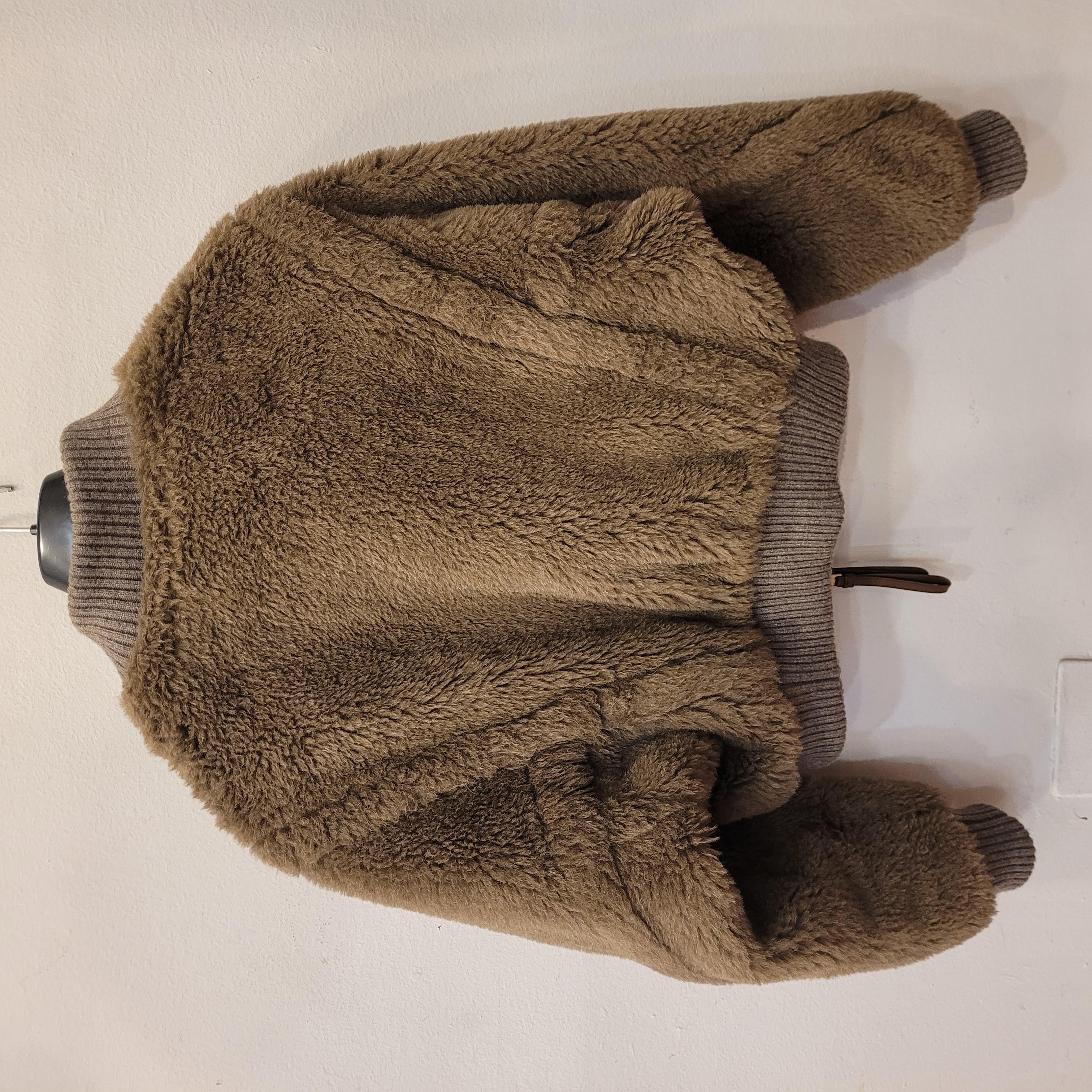 MaxMara turtledove Saturno Alpaca Blend Crop Bomber Jacket 7
