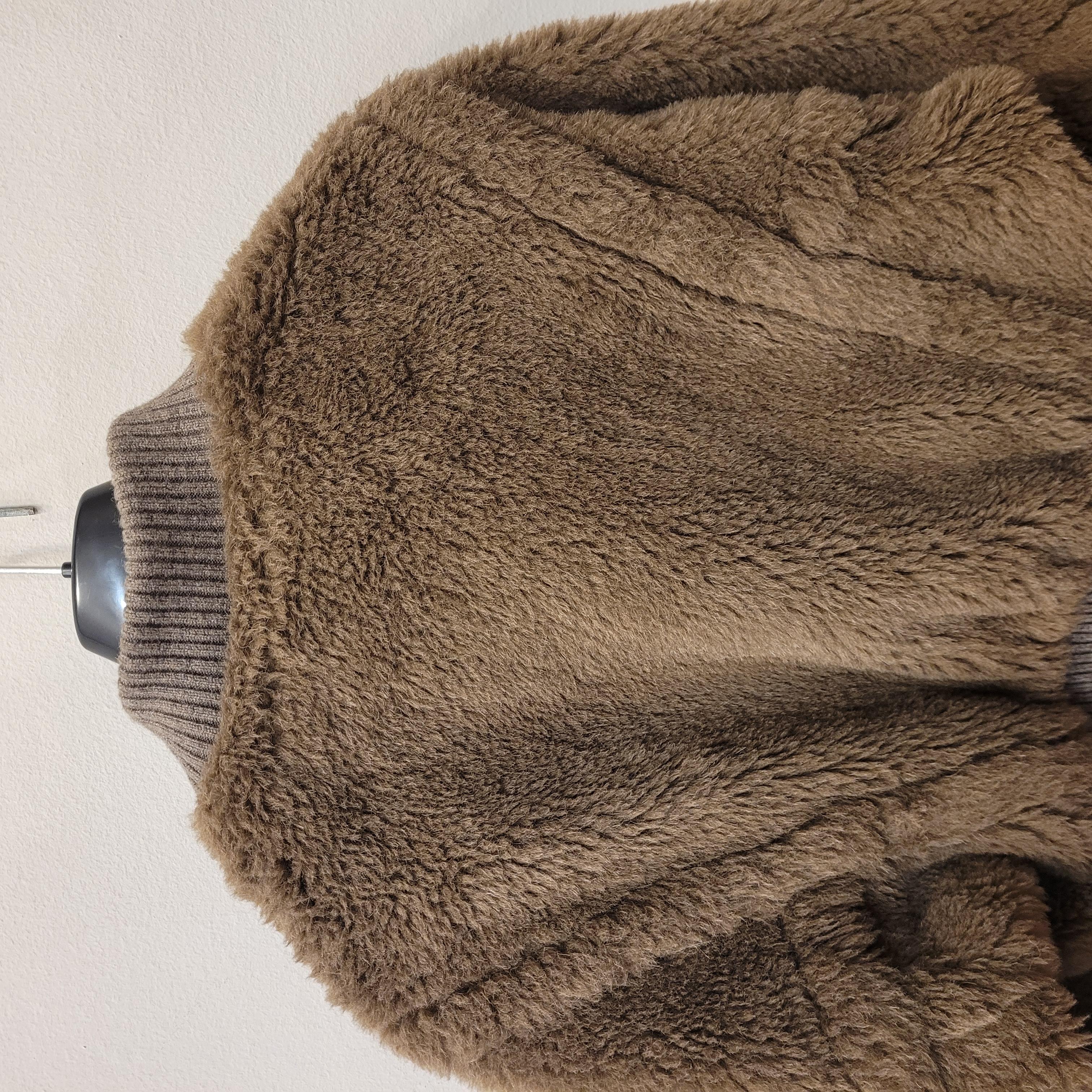 MaxMara turtledove Saturno Alpaca Blend Crop Bomber Jacket 8