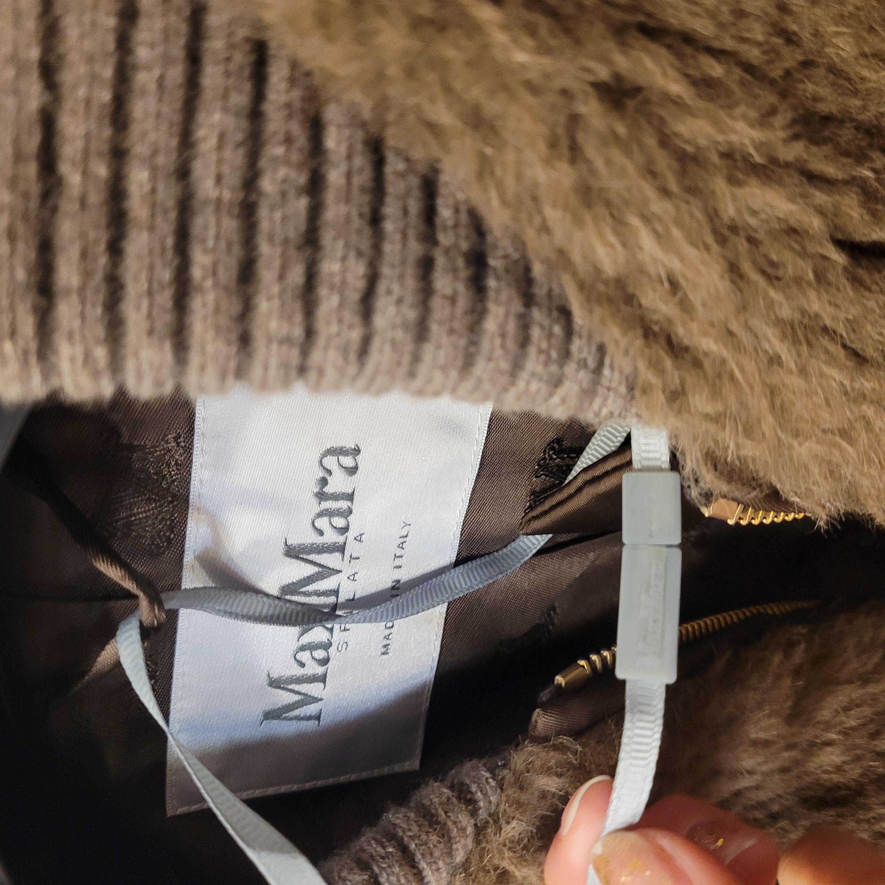 Women's or Men's MaxMara turtledove Saturno Alpaca Blend Crop Bomber Jacket