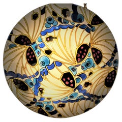  Maxonade Paris polychrome-enameled Art Glass Chandelier