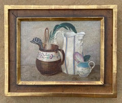 Still Life of Welsh Ceramics - Early 20th Century British Tempera by Armfield