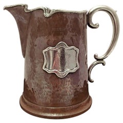 Antique Maxwell & Berlet Aesthetic Movement Silver and Copper Beer Pitcher