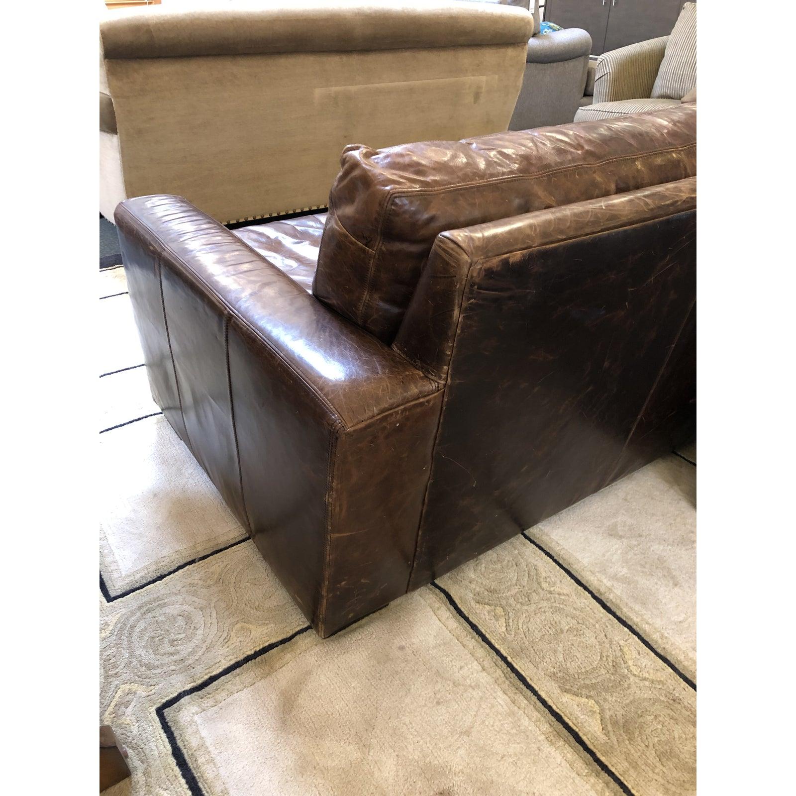 rh maxwell leather sofa