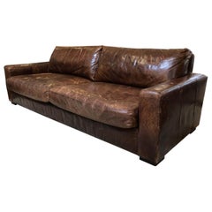 Maxwell Distressed Leather Sofa by Restoration Hardware